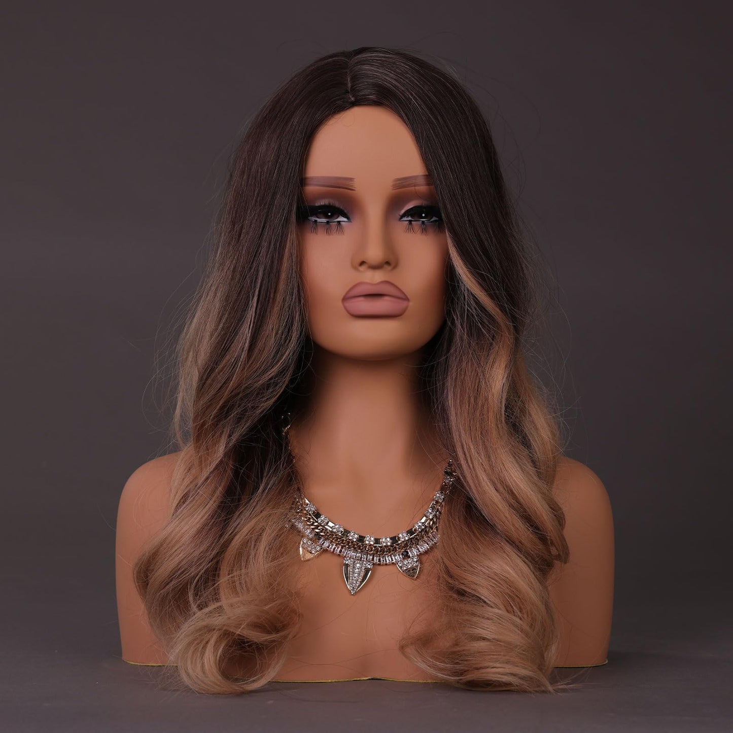 JINGFA Femal Wig Head Realistic Mannequin Head with Shoulders for Wig, Hat, and Sunglass Displaying