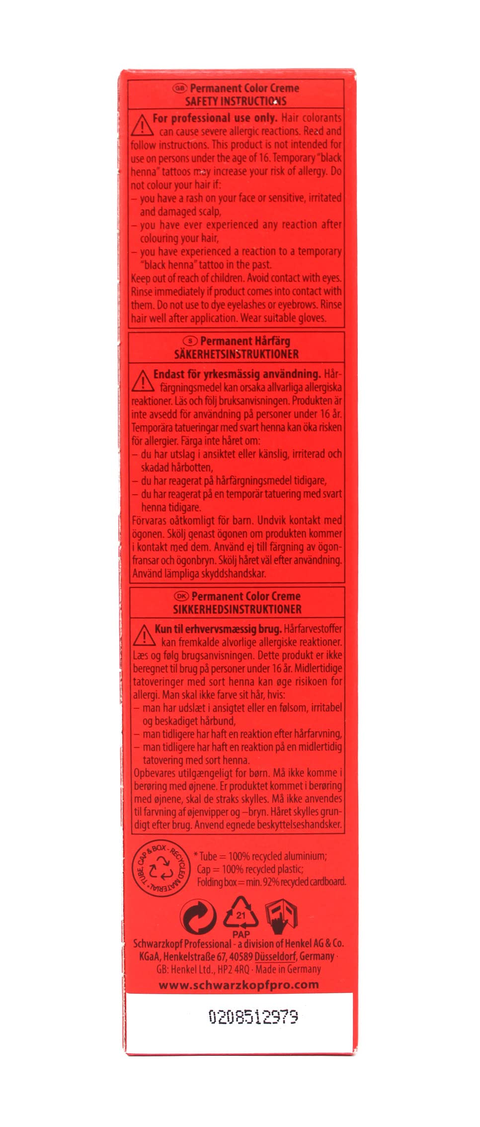 施华蔻 - Igora Royal 永久染发剂 4-0 中棕色 2.1 盎司。