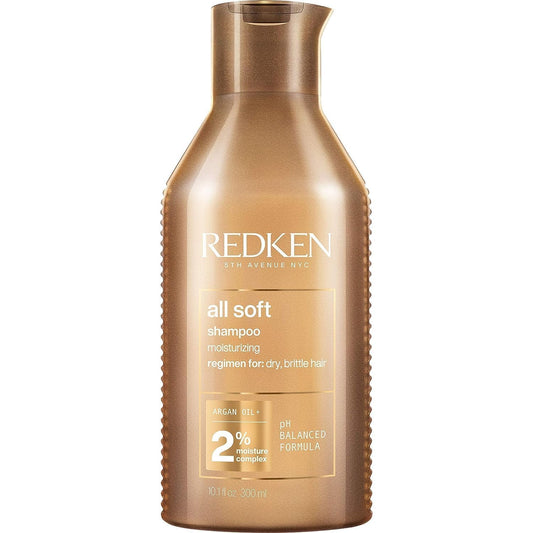 Shampoing Redken All Soft | Hydrate en profondeur | Adoucit, lisse et apporte de la brillance | Convient aux cheveux colorés | Shampoing nourrissant pour cheveux secs | À l'huile d'argan