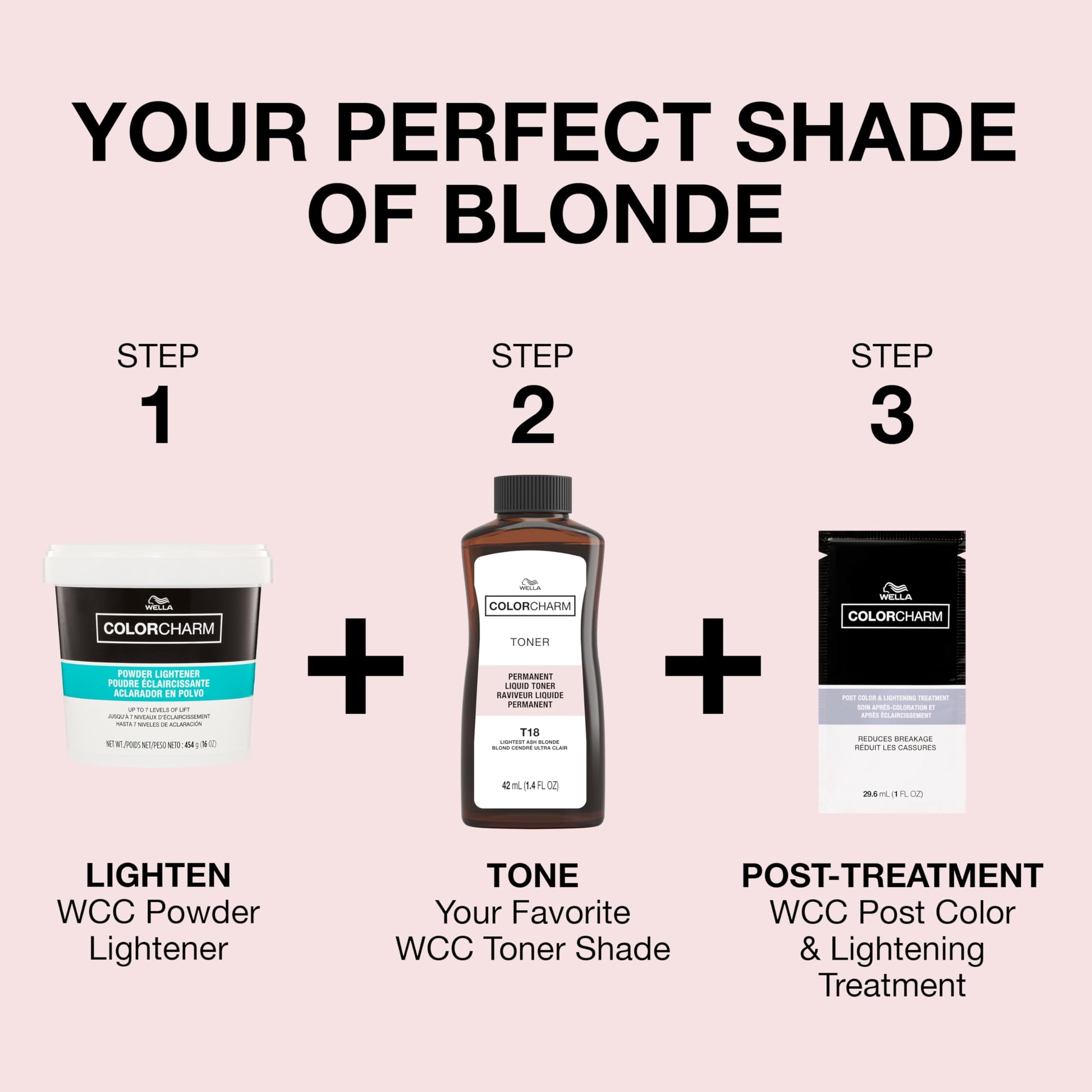 Misty Rose COLORCHARM Permanent Liquid Toners | Neutralize Brass | Free of Parabens | Vegan | T10 Pale Blonde | 1.4 Fl Oz