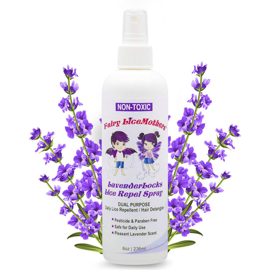 Fairy LiceMothers LavenderLocks Lice Prevention Spray - Head Lice Treatment for Kids & Adults - Prevent Lice Infestation with Lavender Oil - Gentle Lice Spray for Hair - Treats Lice Eggs - 8 fl oz