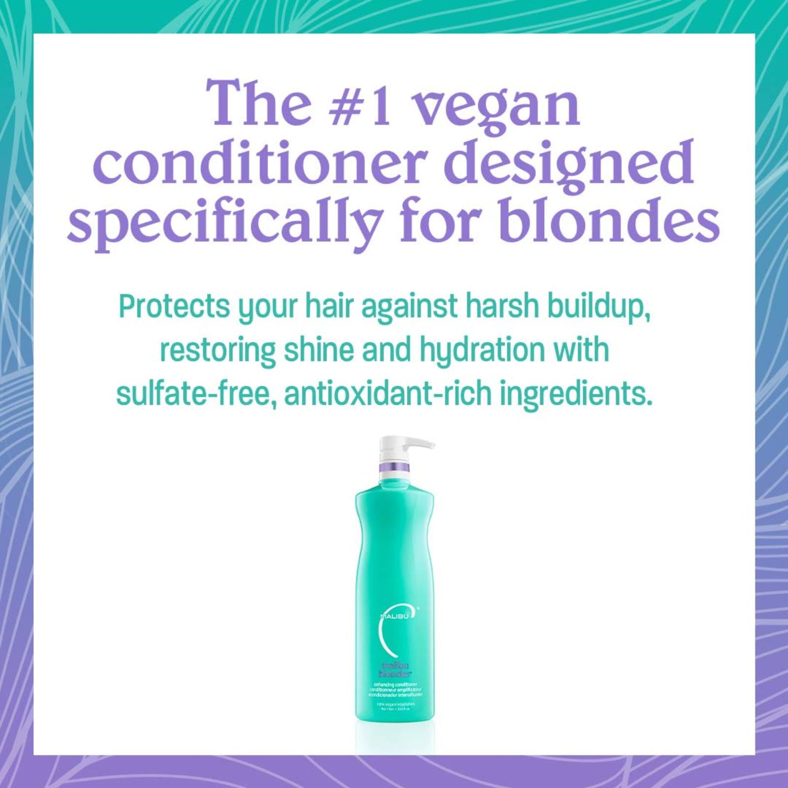 White Smoke Malibu C Blondes Enhancing Conditioner (33.8 oz) - Hair Hydrating Conditioner for Natural + Processed Blondes - Protects Hair from Discoloration & Damage