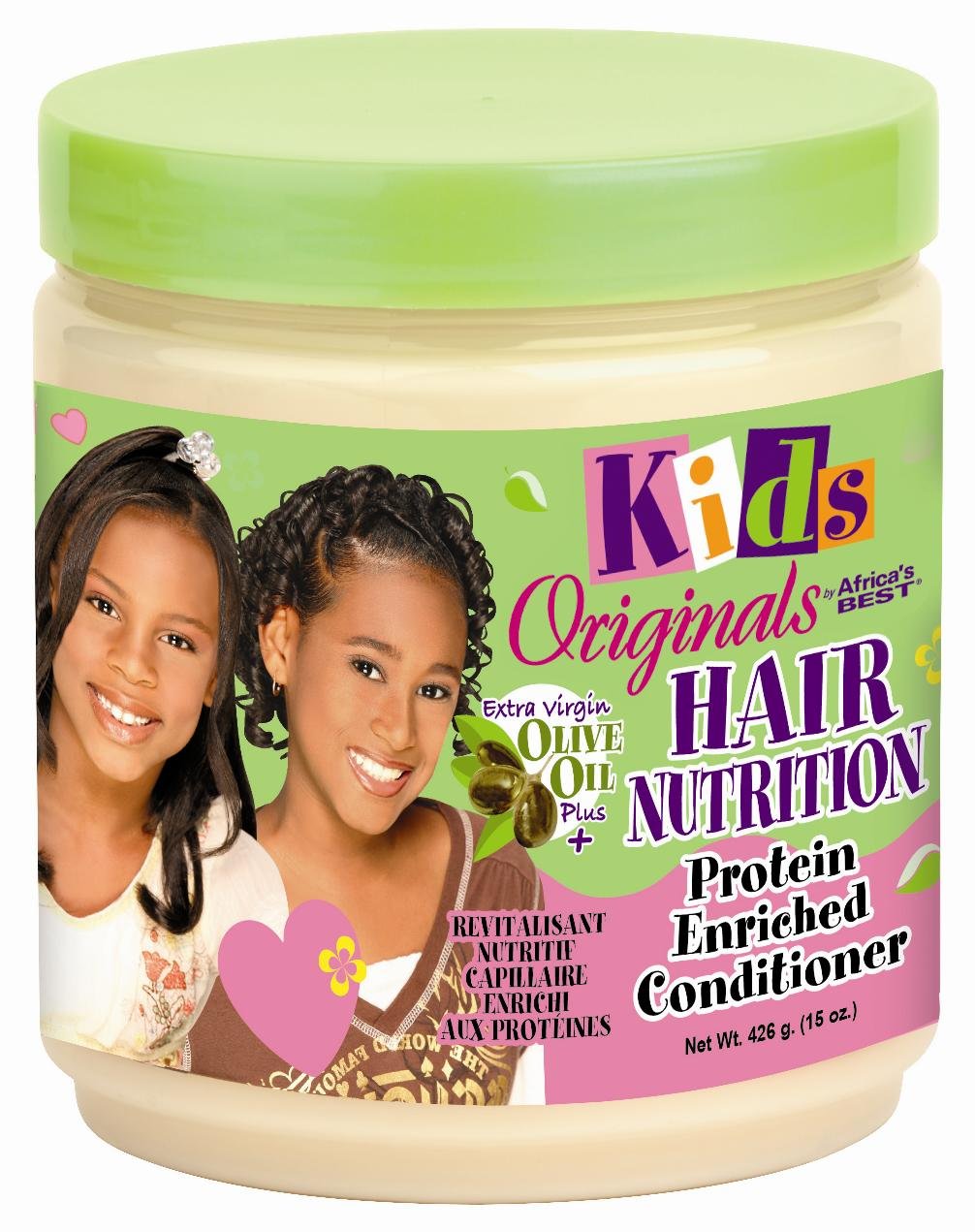 Pale Goldenrod Africas Best Kids Orig Cond. Hair Nutrition 15 Ounce Jar (Pack of 6)