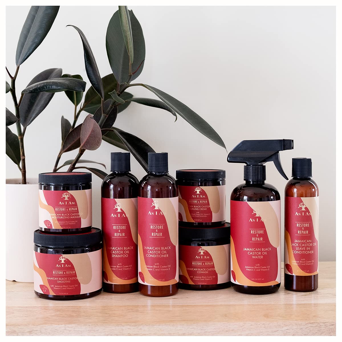 As I Am JBCO Water 16 oz - Nano Curl Strengthener - Moisturizes and Detangles - Anti-Frizz - Increases Fiber Strength - Enriched with Jamaican Black Castor Oil, Vitamin C, and Vitamin E, Red