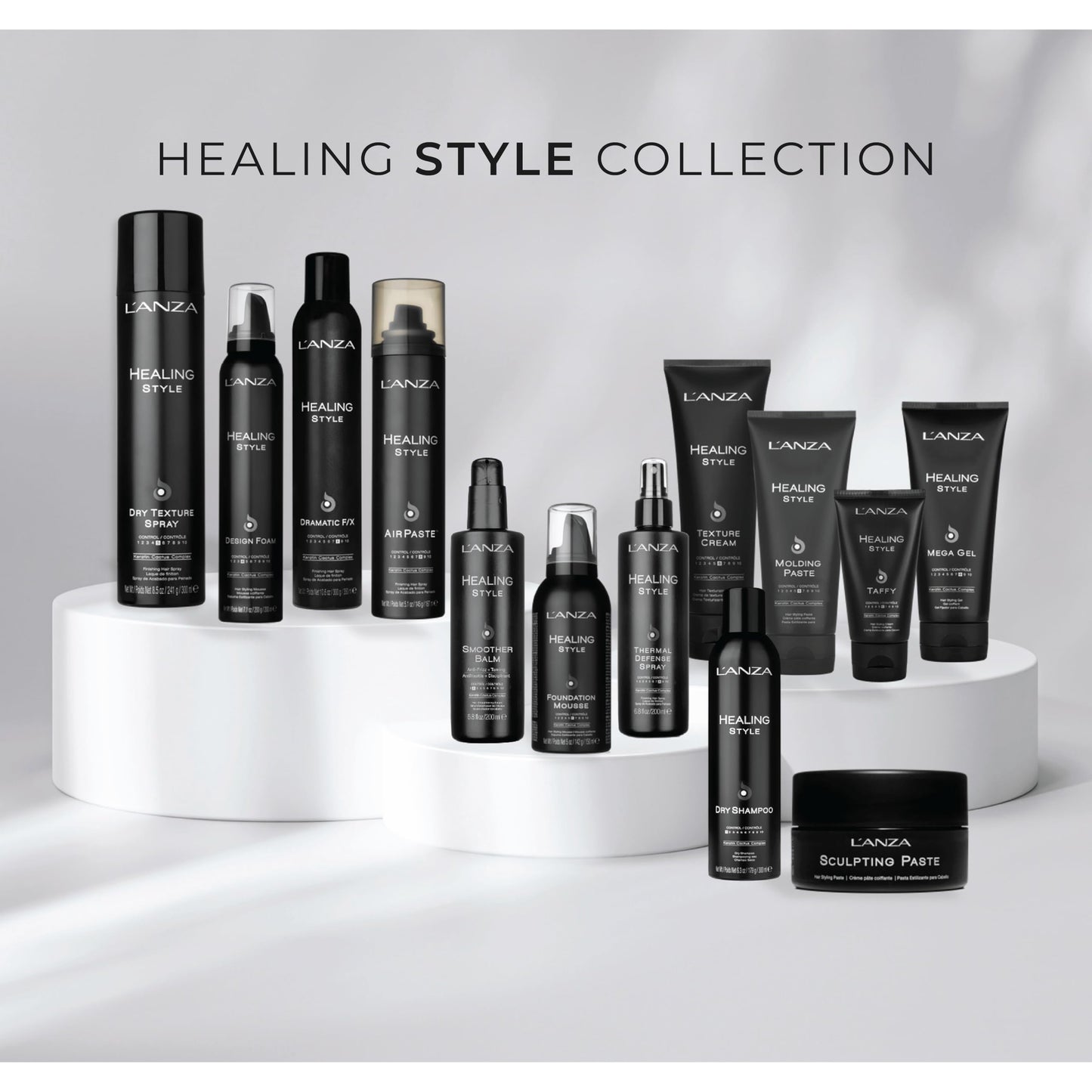 L'ANZA Healing Style Smoother Balm, New & Improved Keratin Hair Treatment & Hair Straightener Serum, Heat Protection & Anti Frizz Formula, for Curly, Frizzy & Wavy Locks