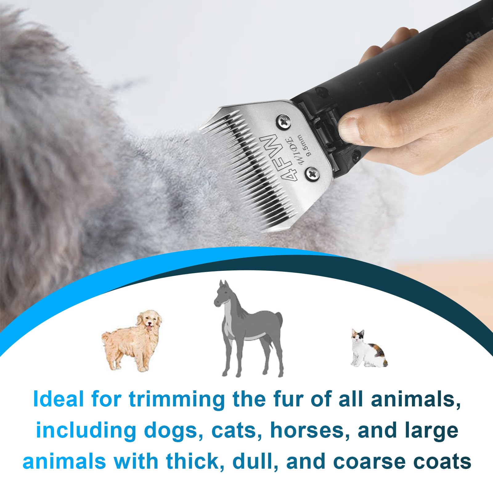 Newbulu 7FW Dog Grooming Wide Blade,Detachable Pet Dog Grooming Blades,Compatible with Andis,Oster A5,Wahl km10 Clippers.Cutting Length 1/8 in(3.2mm)