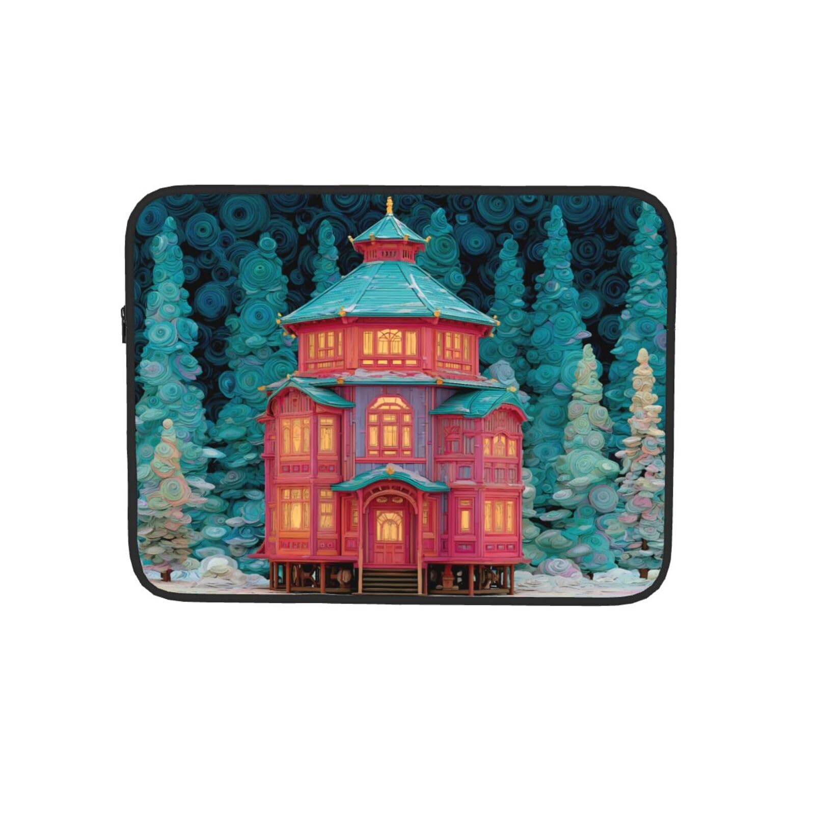 Dark Slate Gray 15 Inch Portable And Shockproof Laptop Bag With Unique Enchanted Alcove Print, For Work, University, And Commuting