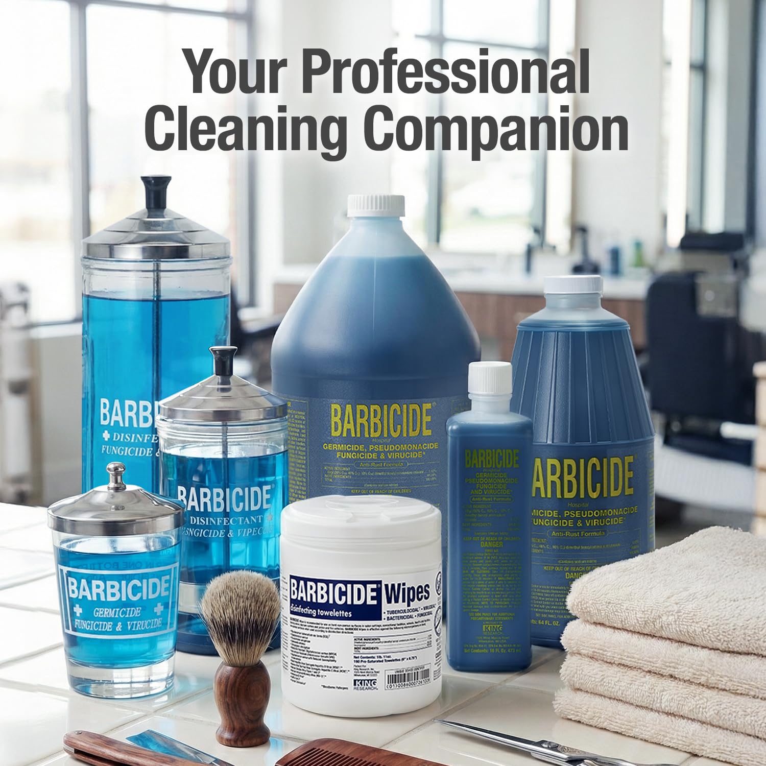 White Smoke BARBICIDE Half Gallon Disinfectant Concentrate | EPA-Registered, Hospital-Grade Germicide for Salons & Barbershops | Anti-Rust Solution for Shears, Combs & Professional Tools | EPA-Registered