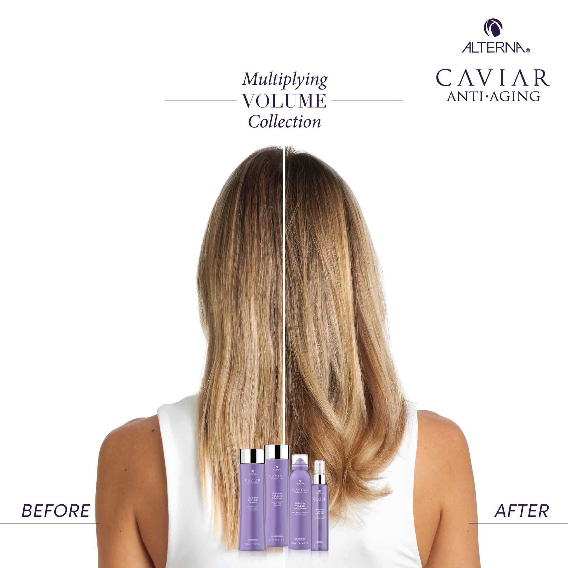 White Smoke Alterna Haircare CAVIAR Anti-Aging Multiplying Volume Conditioner Travel Size 1.35 Fl Oz | For Fine, Limp or Thin Hair | Create Instant Volume and Thickness | Sulfate Free