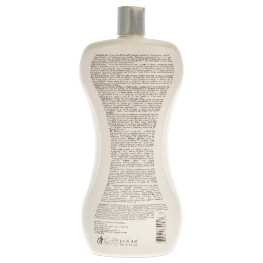 Silk Therapy Conditioner by Biosilk for Unisex - 34 oz Conditioner