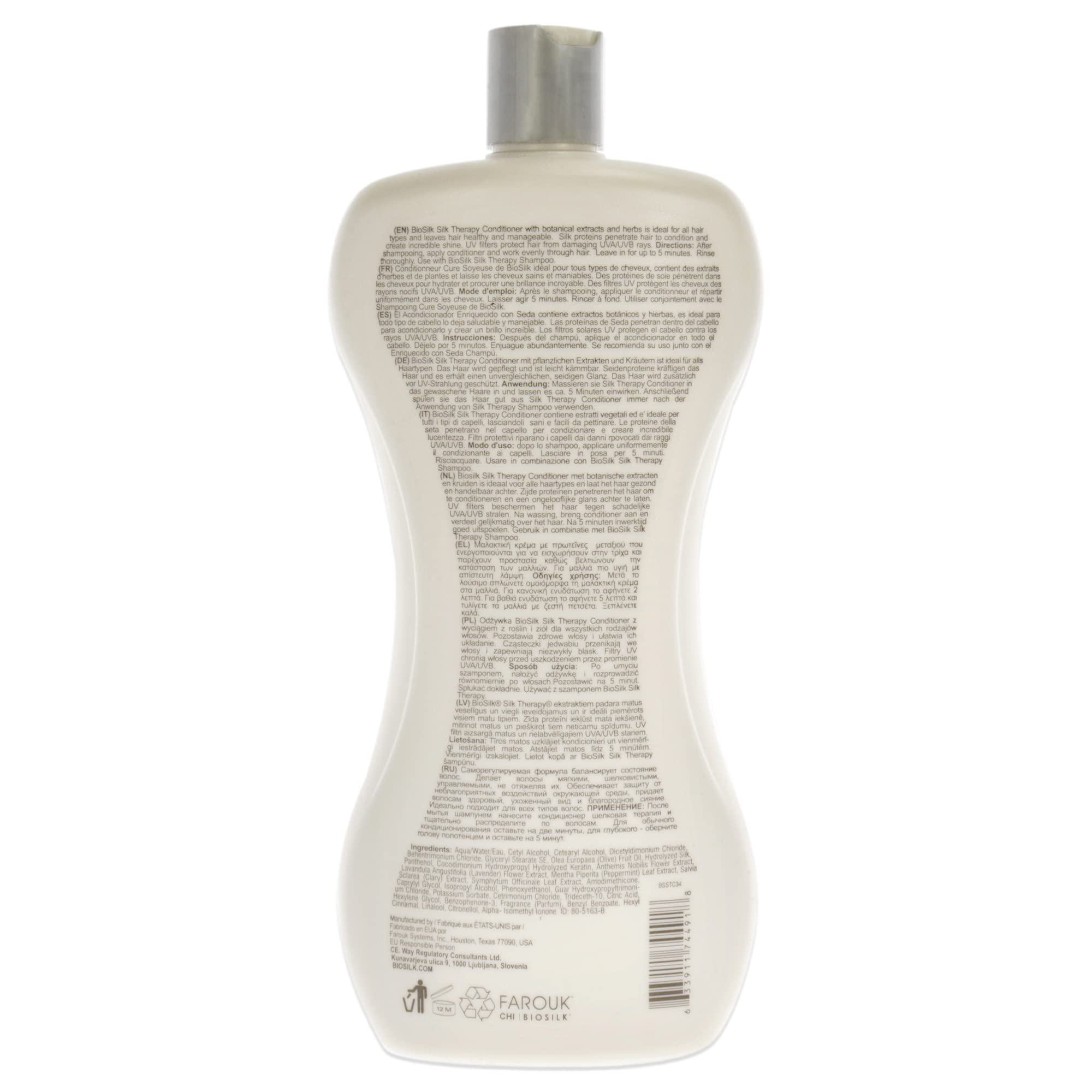 Silk Therapy Conditioner by Biosilk for Unisex - 34 oz Conditioner