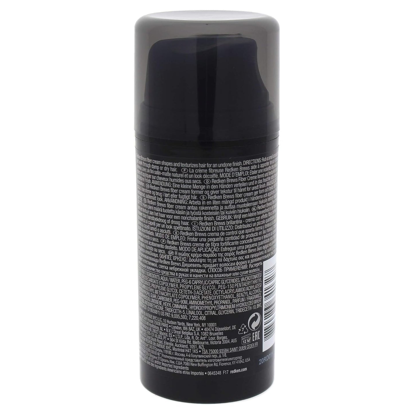 Redken Brews Fiber Cream For Men - Crème coiffante pour hommes avec tenue moyenne et naturelle, finition décoiffée et ajoute texture et forme