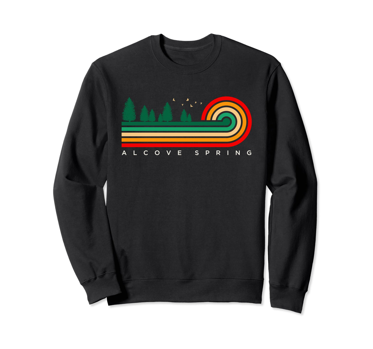 Dark Slate Gray Evergreen Vintage Stripes Alcove Spring, Kansas Sweatshirt
