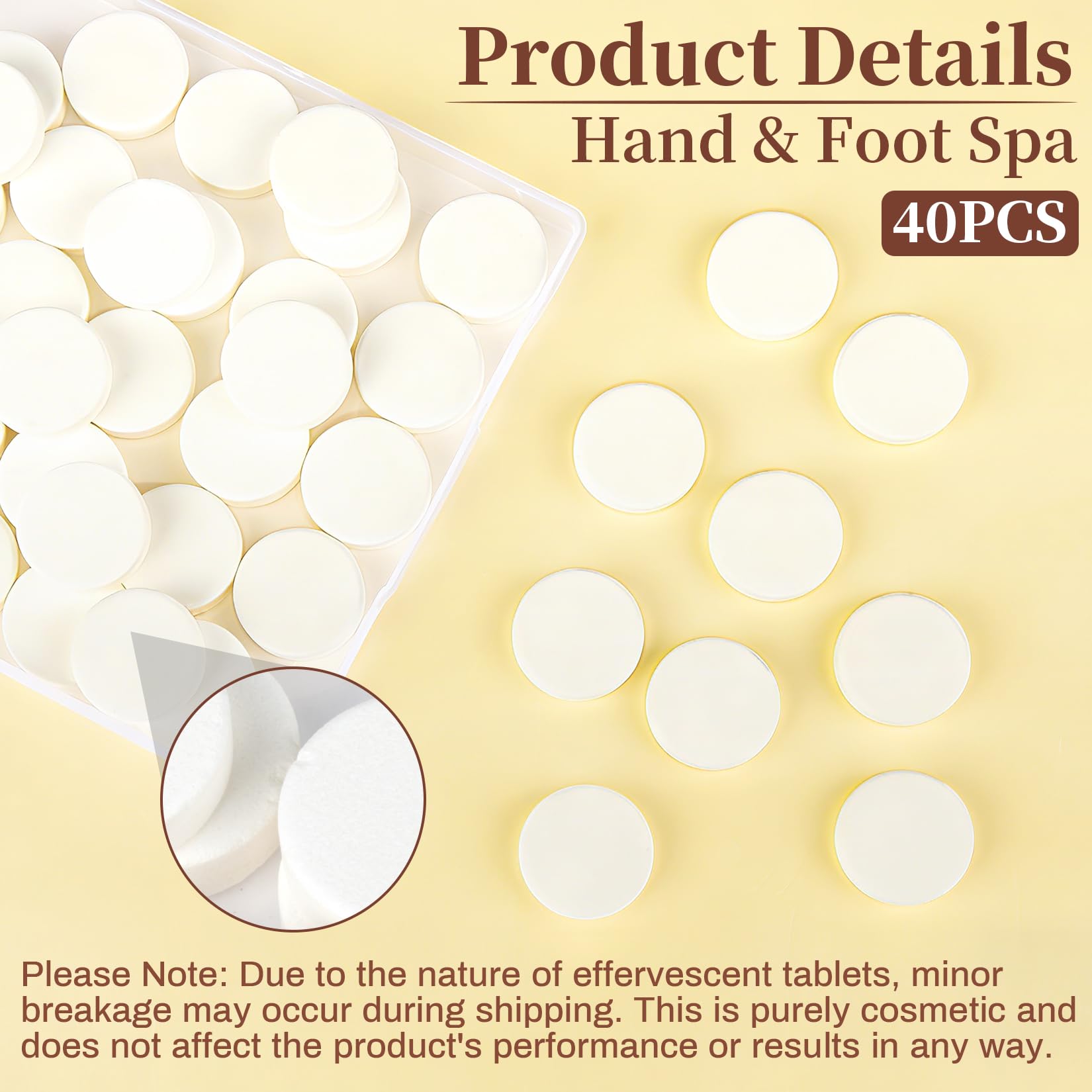 RAQEHO Manicure Spa Tablets 8oz - Milk & Honey Soak Balls, Moisturizing Tablets, Cuticle Softener for Foot and Hand Soak Pedicure Spa Supplies Manicure Tools Nail Salon & Tavel Esenntial（40count）