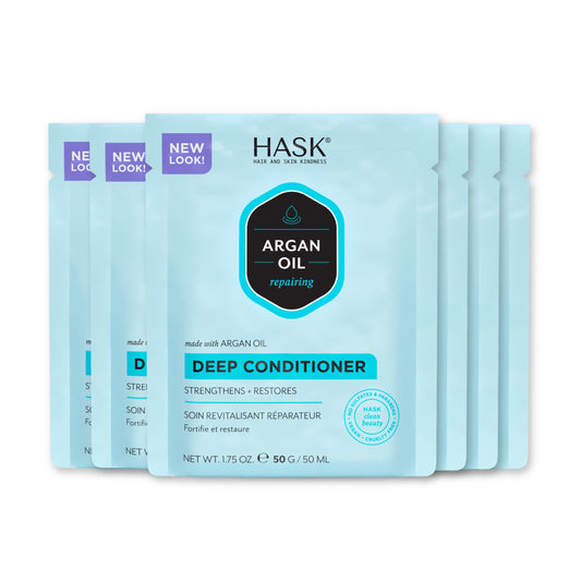 HASK Deep Conditioner Treatments for all hair types, color safe, gluten free, sulfate free, paraben free - Pack of 6