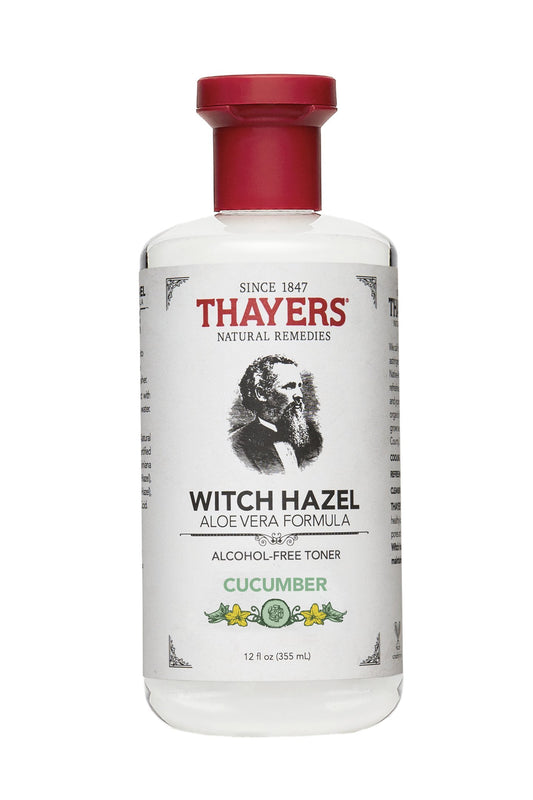 Thayers Witch Hazel Cucumber Face Toner. 12 Fluid Ounce Alcohol-Free Facial Mist with Aloe Vera Formula. Skin Care Essentials