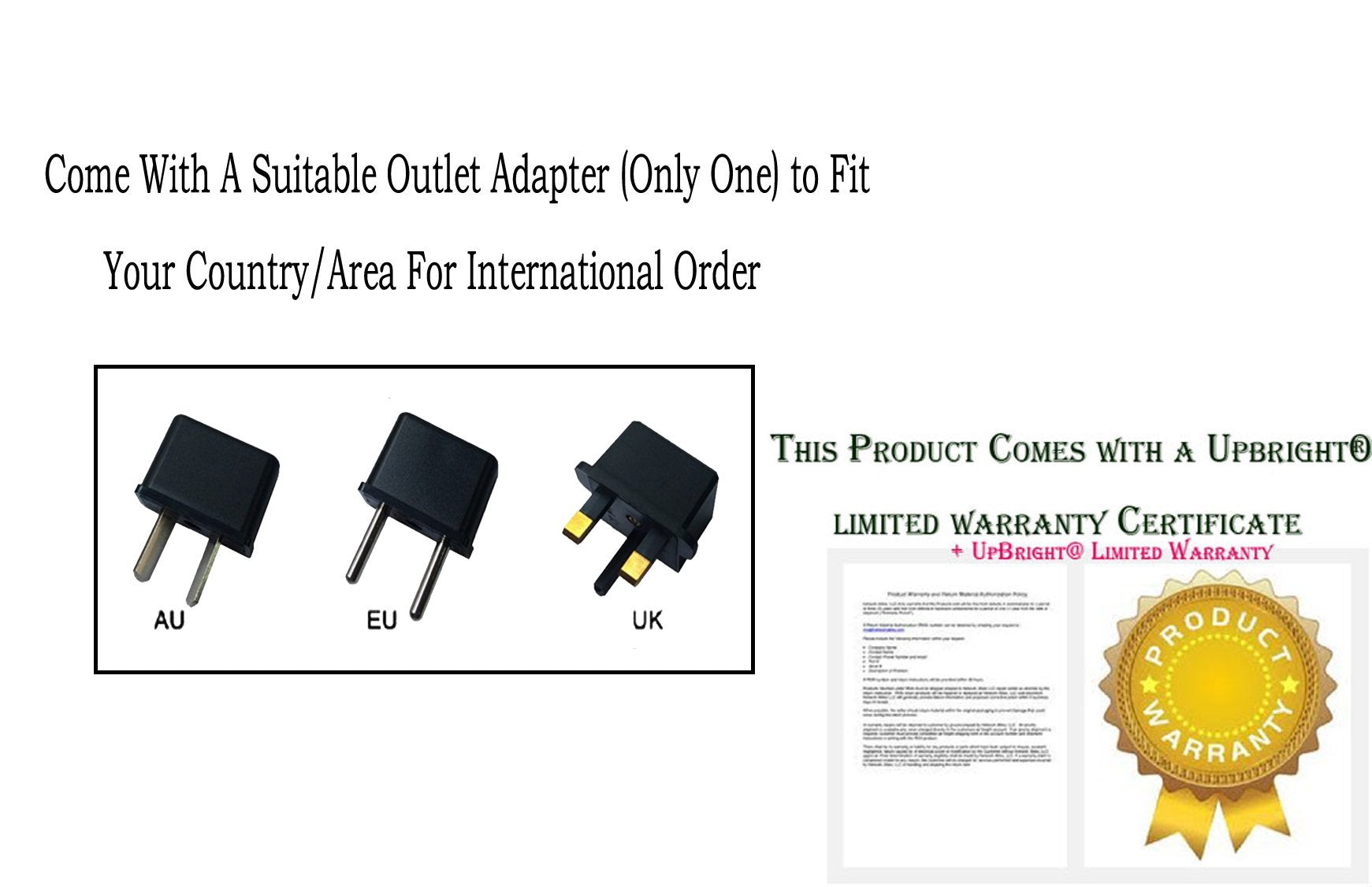 White Smoke UpBright 15V AC/DC Adapter Compatible with Andis Supra ZR II DBLC DBLC-2 79072 79066 201246 Li-Ion Battery Clipper Beard Trimmer 79025 79005 AN 79000 79010 79100 SPG150120U TAV03-1501200 Power Charger