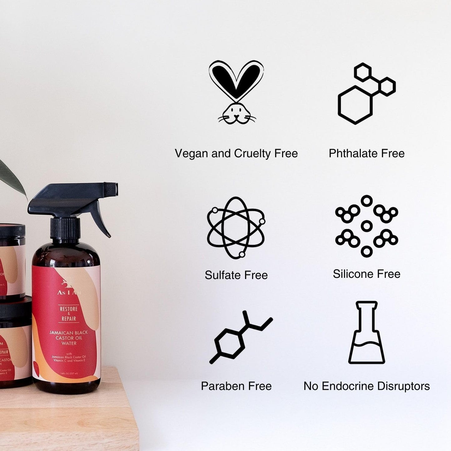 As I Am JBCO Water 16 oz - Nano Curl Strengthener - Moisturizes and Detangles - Anti-Frizz - Increases Fiber Strength - Enriched with Jamaican Black Castor Oil, Vitamin C, and Vitamin E, Red