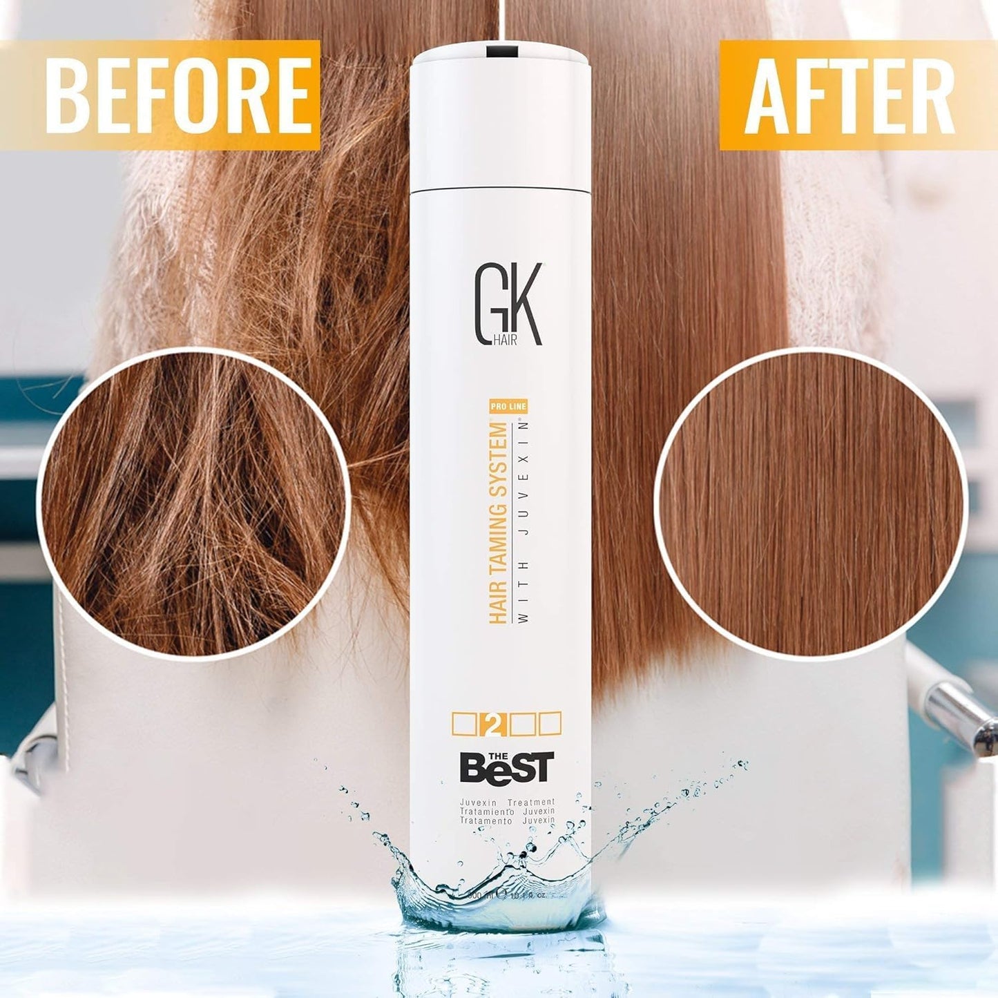 Gk Hair Global Keratin The Best Professional Brazilian Keratin Treatment Kit (Best-300ml_ph-300ml)