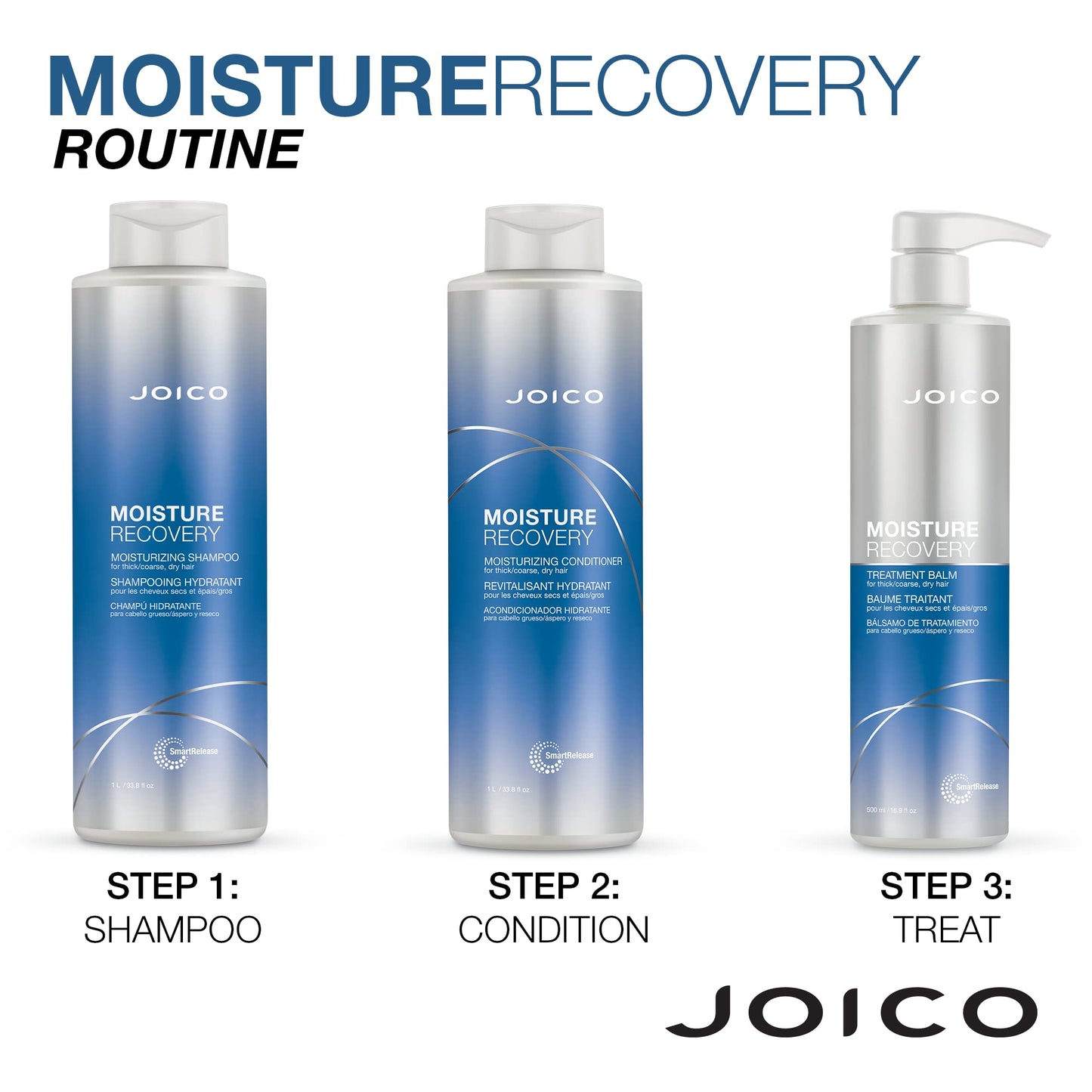 Joico 保湿修护洗发水和护发素 | 适用于浓密、粗糙、干燥的头发 | 恢复水分、柔顺、强韧和弹性 | 减少断裂 | 蕴含荷荷巴油和乳木果油