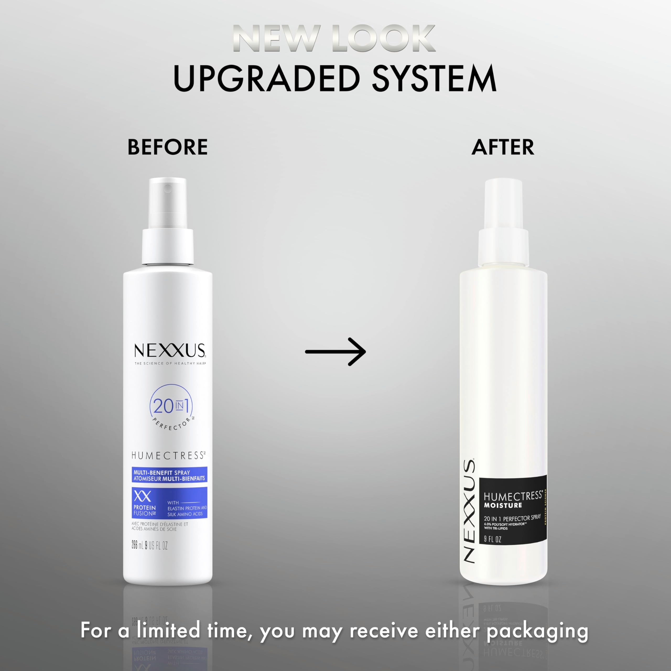 Nexxus Humectress Hair Conditioner 20-in-1 Perfector Leave In Spray for Dry Hair Powered by Polysoft Hydrator Technology with Tri-lipids 9 oz