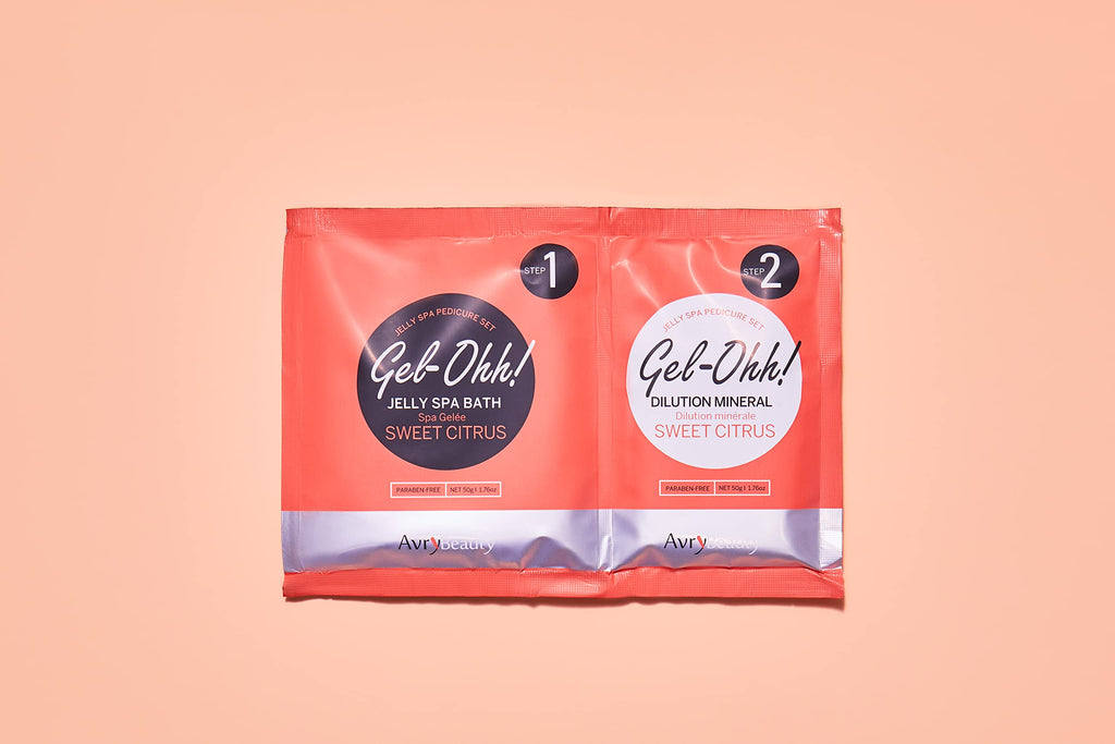AvryBeauty Gel-Ohh Jelly Spa Bath 3 pack, Citrus Fresh, Citrus Scented, Vitamin C , Jelly Pedicure, Salon Services, Pedicure, Salon Pedi, Relaxation, Heat & Aroma Therapy, Foot Care