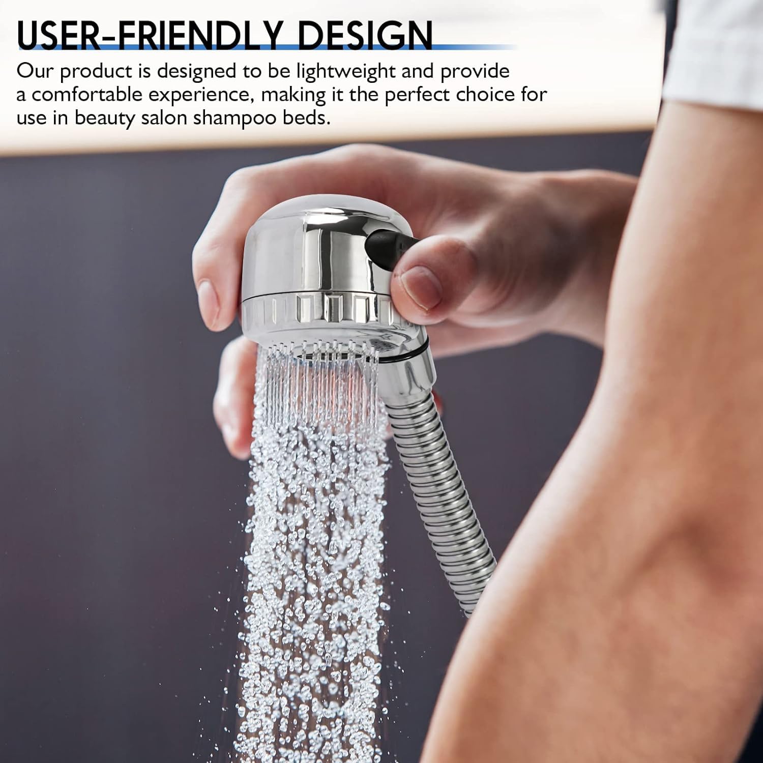 LukLoy Shampoo Bowl Sprayer Hose Replacement, 1/2" Nut Professional Salon Sink Stainless Steel Hose for Sink Shampoo Bed