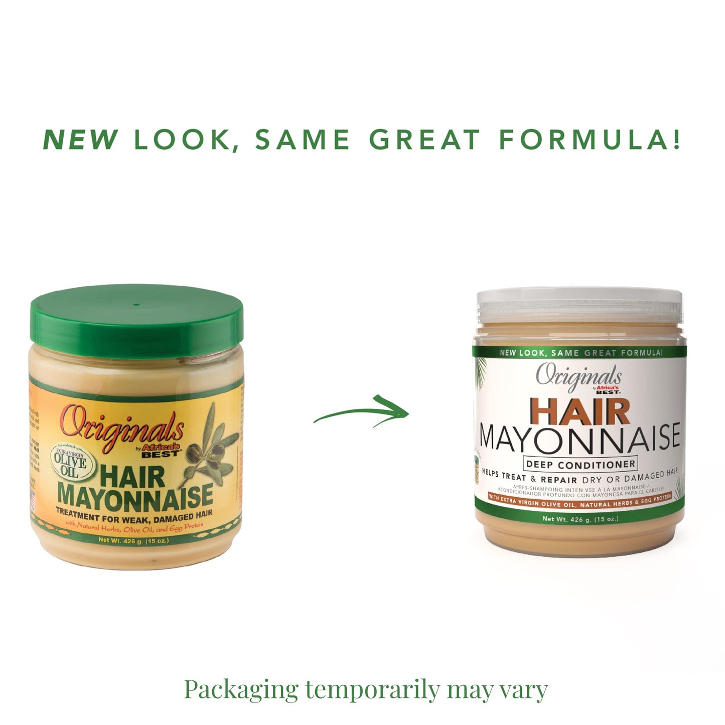 Originals by Africa's Best Hair Mayonnaise Conditioner, 15 oz Jar, Enriched with Natural Botanical Herbal Extracts and Olive Oil to Deep Condition and Repair