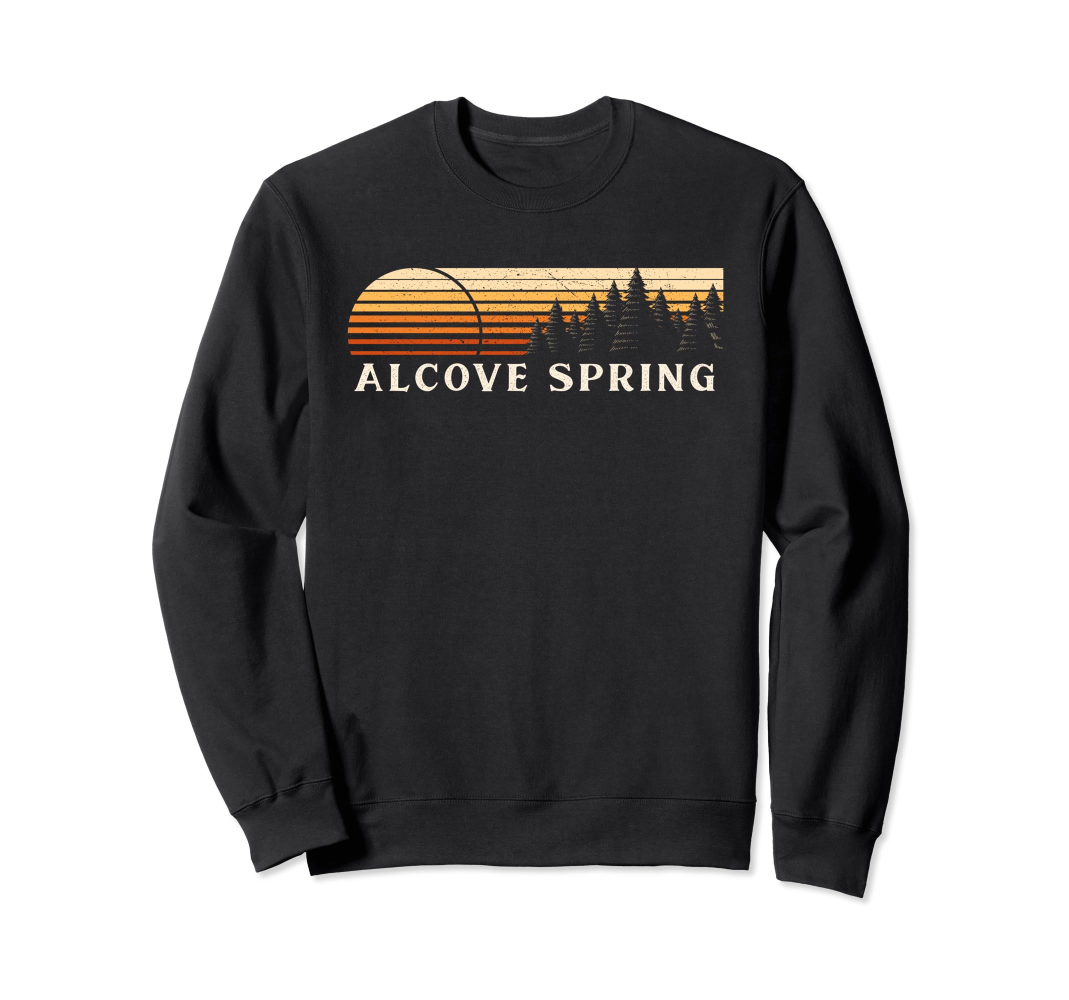 Alcove Spring, KS Vintage Evergreen Sunset Eighties Retro Sweatshirt
