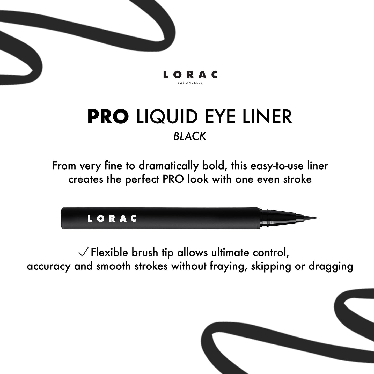 LORAC PRO Liquid Eyeliner, Black | Precision Brush Tip | Water Resistant | Long Lasting | Smudge Resistant