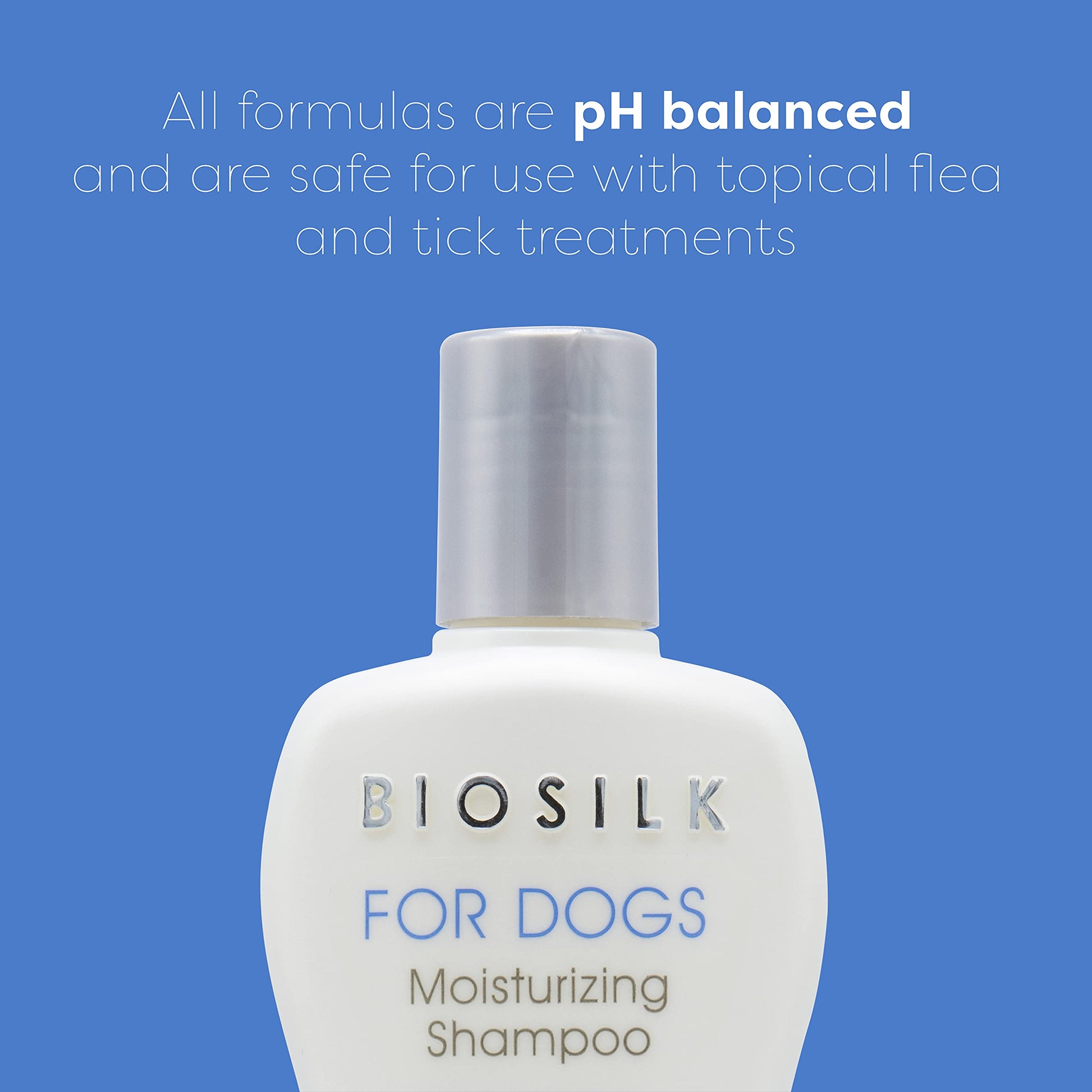 Steel Blue BioSilk for Dogs Silk Therapy Moisture Shampoo with Silk Proteins and Vitamins, Restores Shine and Softness, Sulfate Free, Paraben Free, pH Balanced, Made in USA, 12 Fl Oz - 2 Pack