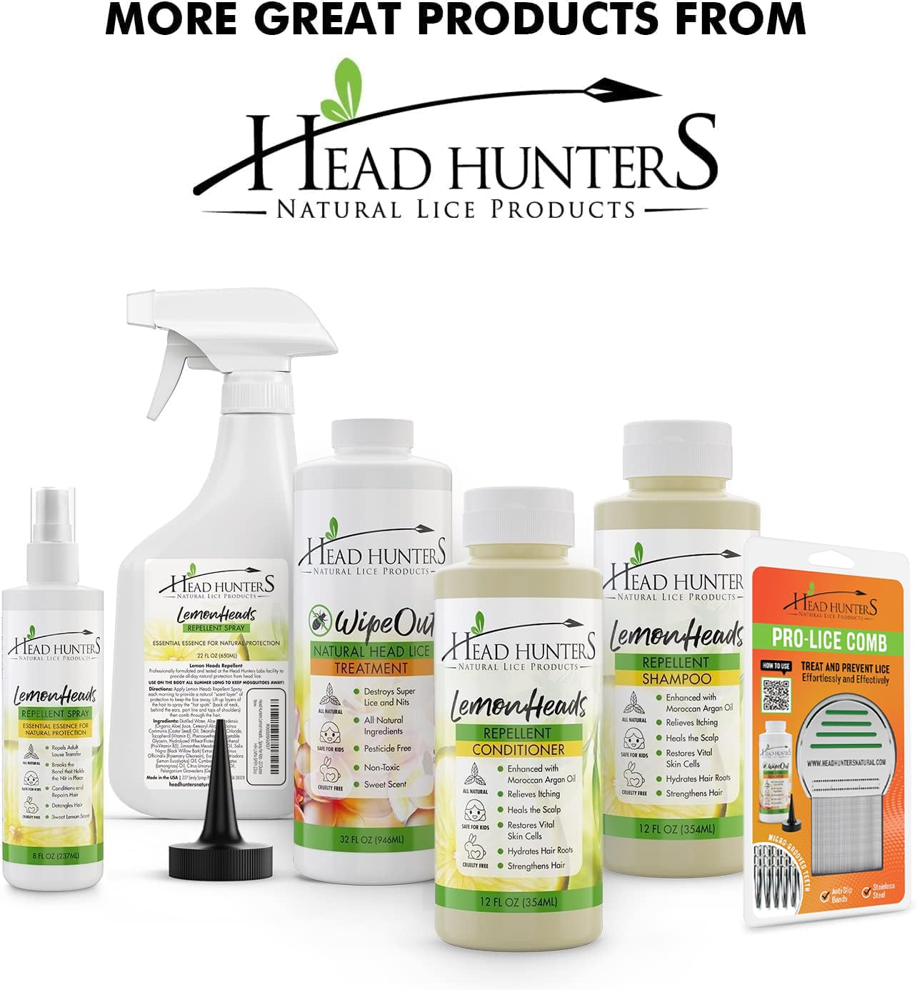 Head Hunters Natural Lice Products Wipeout Extra Strength Head Lice Treatment for Kids and Adults - Non-Toxic, Natural Shampoo Kills Eggs and Lice for Effective Removal from Hair - 32 Fl Oz