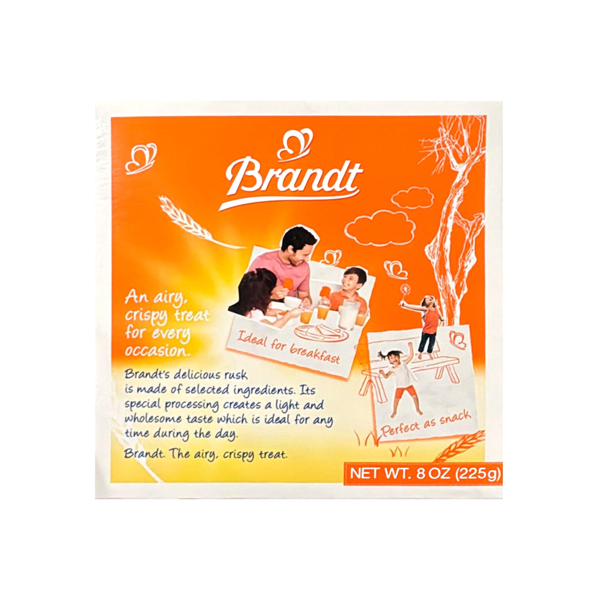 Orange Red Brandt Zwieback Rusk | Sweetened Crispy Bread | Perfect for Teething Children | Enjoy With Sweet or Savory toppings | 8 oz each [Pack of 3]