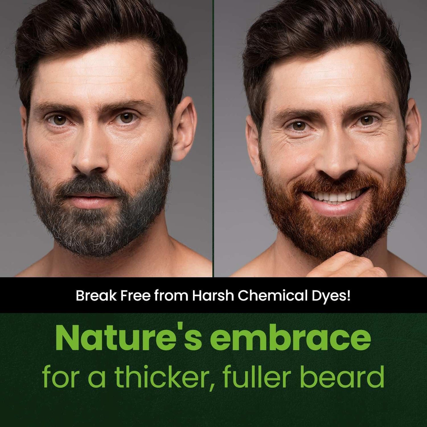 Black Herb For Men Mustache & Beard Dye (Nature Black, 1 Pack), PPD-Free Ammonia-Free, Vegan with Natural Ingredients, Gentle for Sensitive Skin, No Skin Irritation