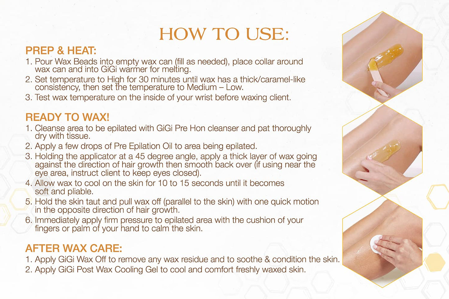 GiGi 硬蜡珠，金蜂蜜多用途脱毛蜡，无需脱毛纸，14 盎司
