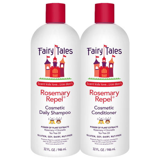 Fairy Tales Rosemary Repel Shampoo and Conditioner Duo - Kids' Favorite Scent, Lice Deterrent (Pack of 2)