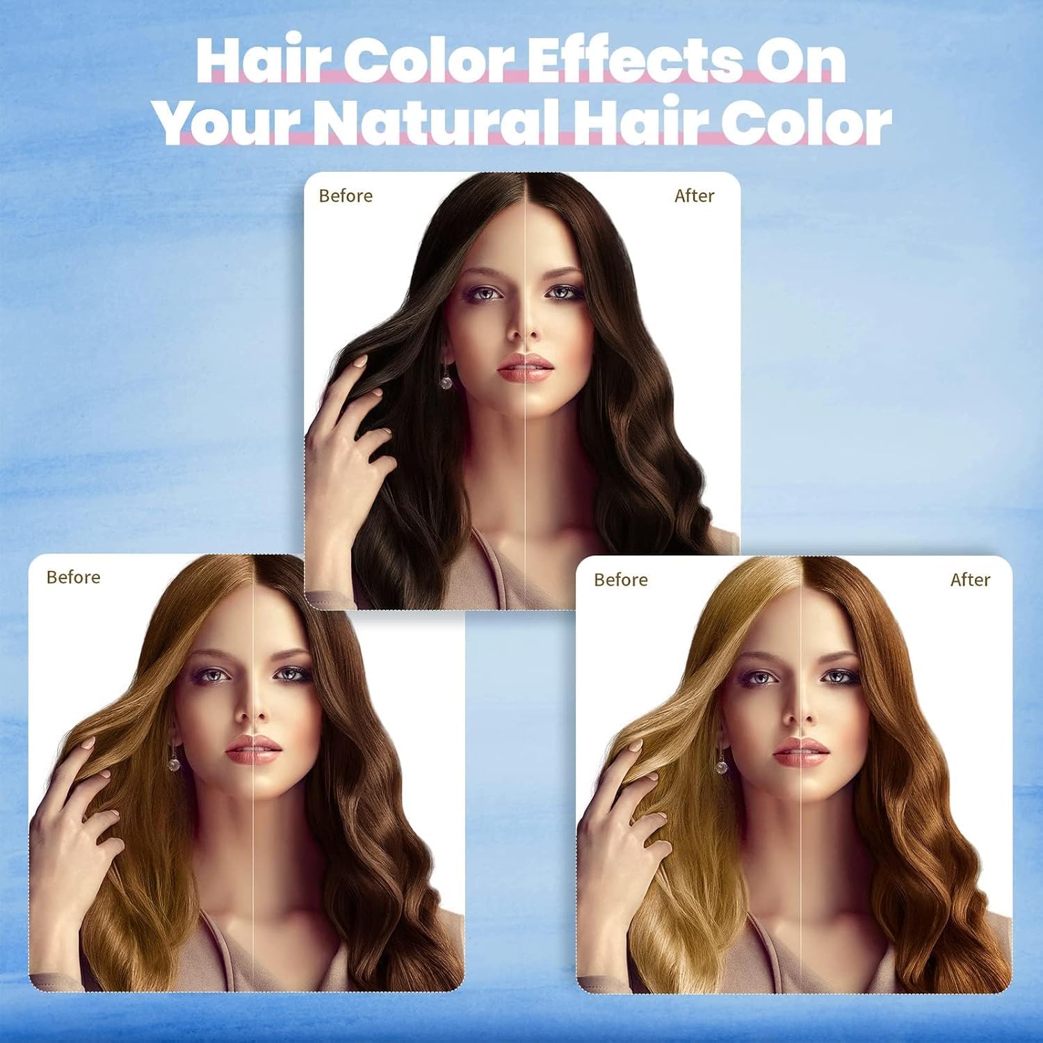 IIIMEIDU Hair Dye Shampoo for Gray Hair, 3 in 1 Herbal Ingredients Natural Dye for Women Men, Grey Coverage 500ml Chestnut Brown 1