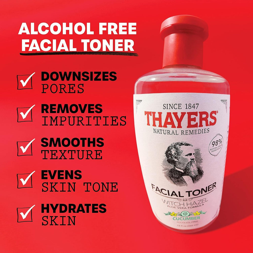Thayer Cucumber Witch Hazel with Aloe Vera Formula, 12 Fluid Ounce