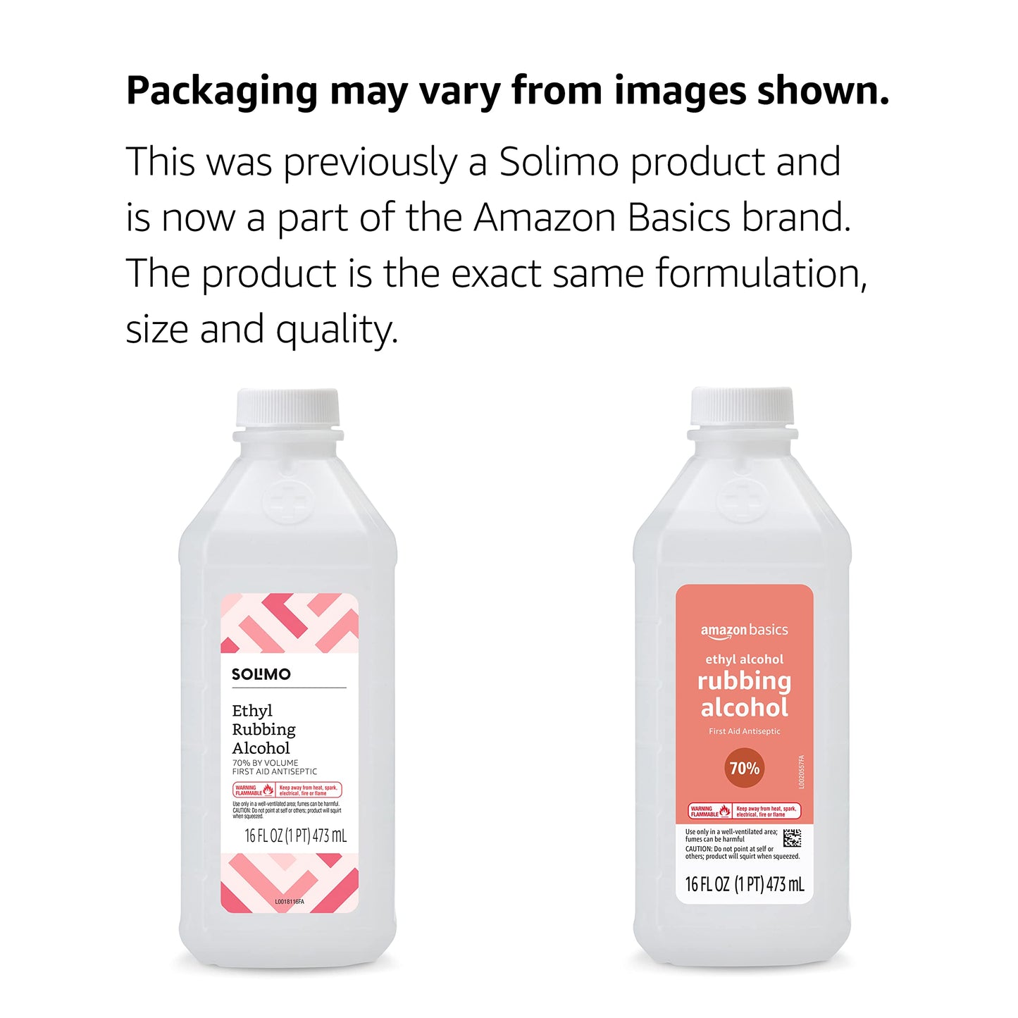 White Smoke Amazon Basics 70% Ethyl Rubbing Alcohol First Aid Antiseptic for Cuts, Scrapes and Burns, Unscented, 16 fl oz (Previously Solimo)