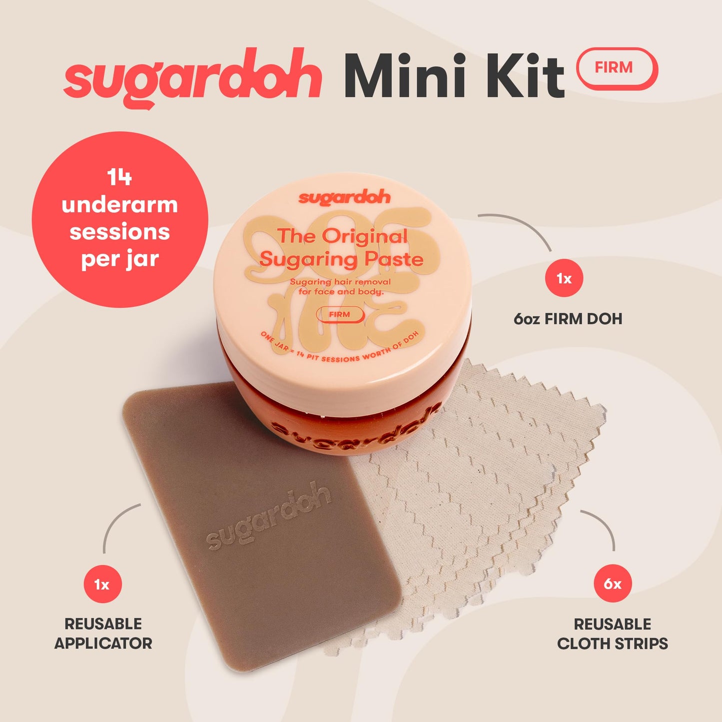 Sugardoh 女士蜜蜡脱毛套装，如 Shark Tank 所示（迷你套装）面部、手臂和腿部蜜蜡脱毛 - 蜜蜡脱毛 Tiktok 热门产品 - 女士比基尼蜜蜡脱毛套装 - 蜜蜡脱毛套装