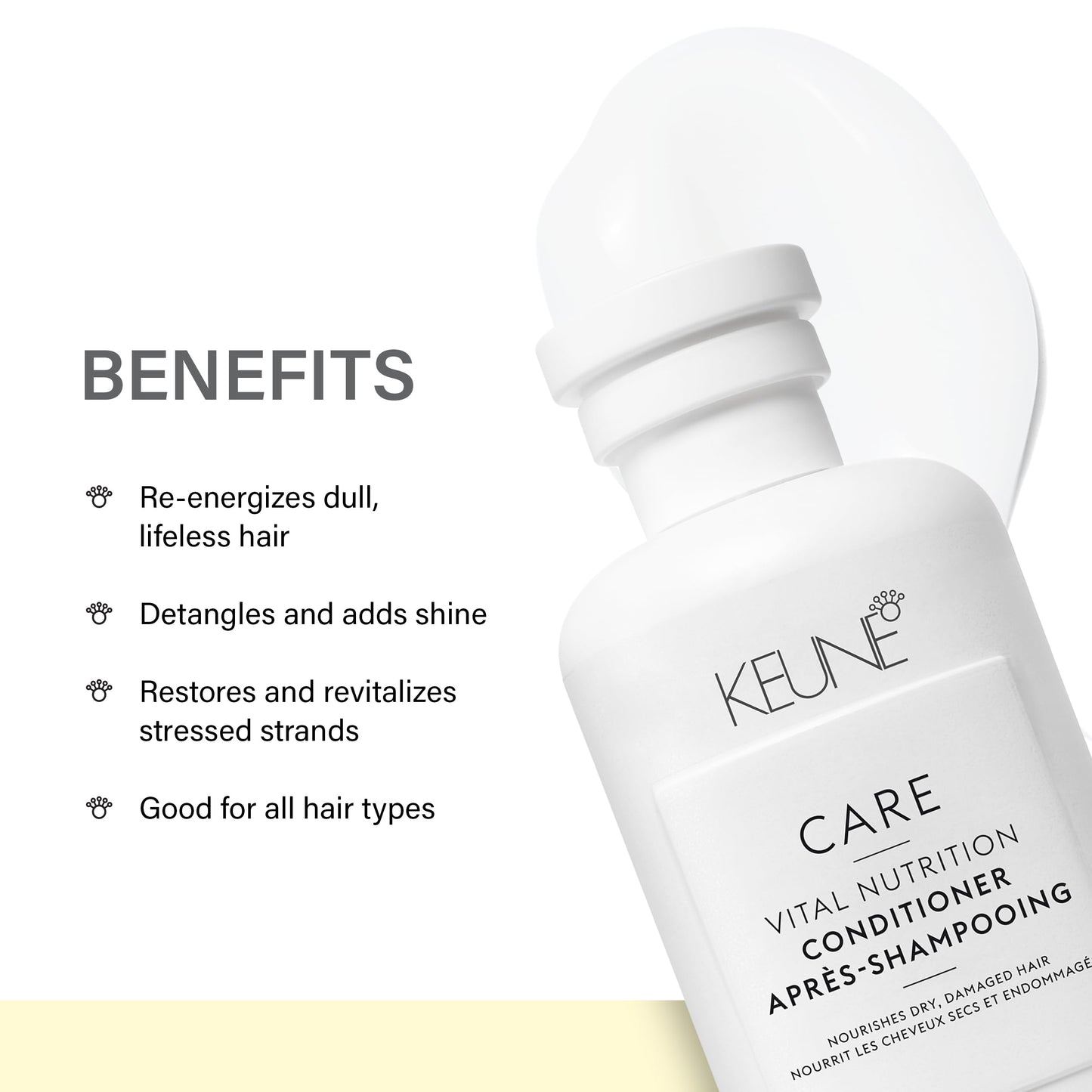 Keune Care 活力营养护发素，保湿修复护发素，适用于干燥或受损发质，8.5 液体盎司