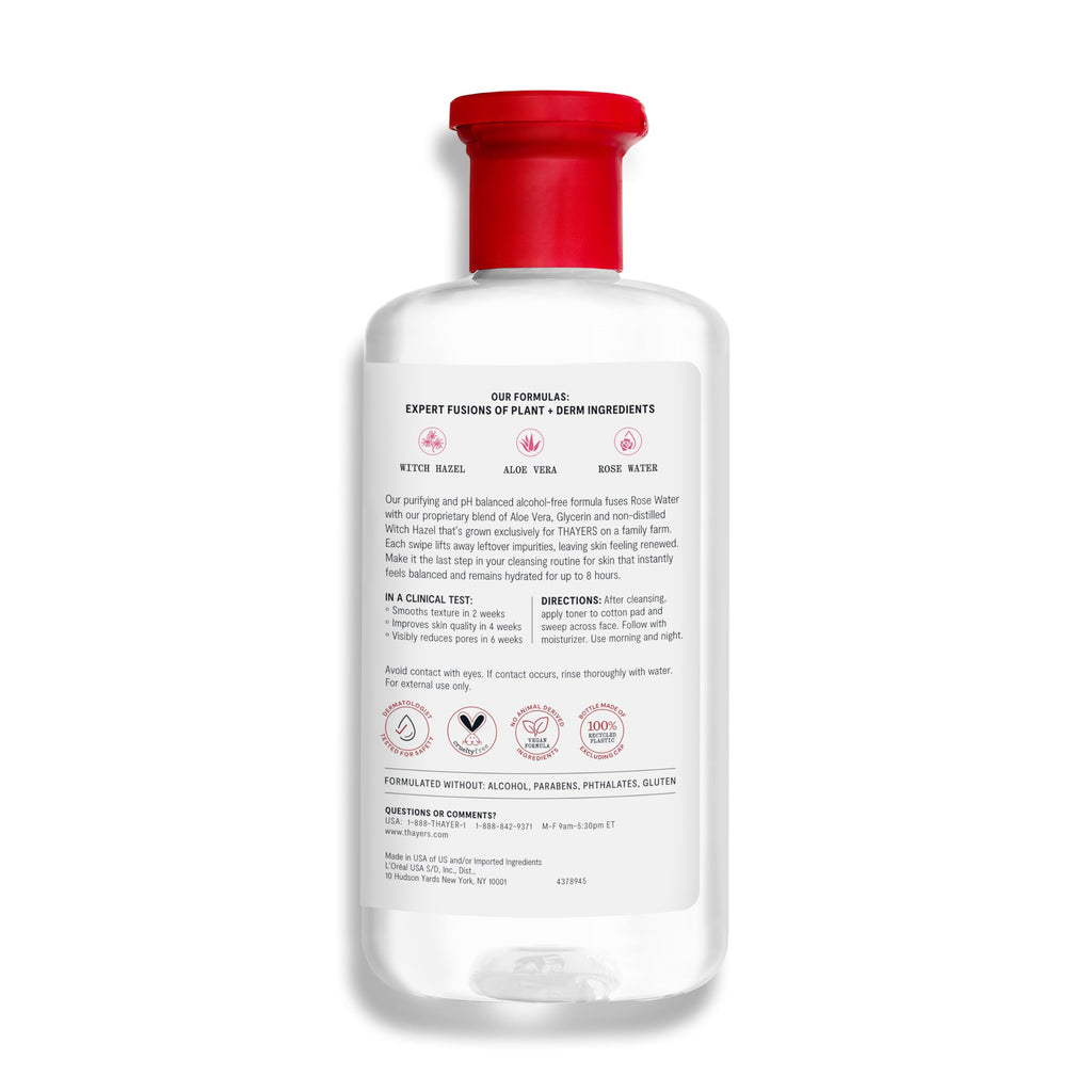 Thayers Facial Toner, Witch Hazel with Aloe Vera, Rose Petal, 12 Fl Oz