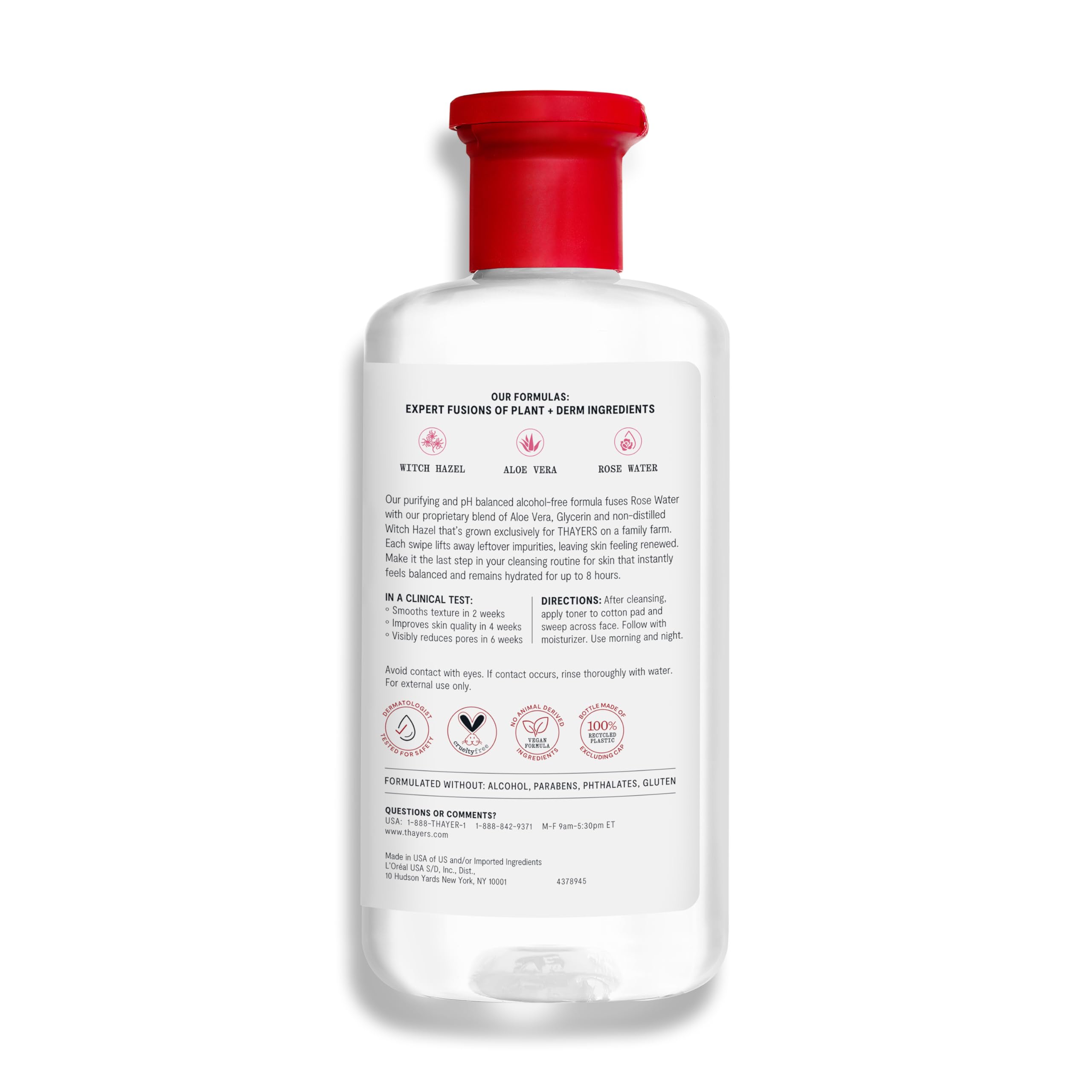 Thayers Facial Toner, Witch Hazel with Aloe Vera, Rose Petal, 12 Fl Oz
