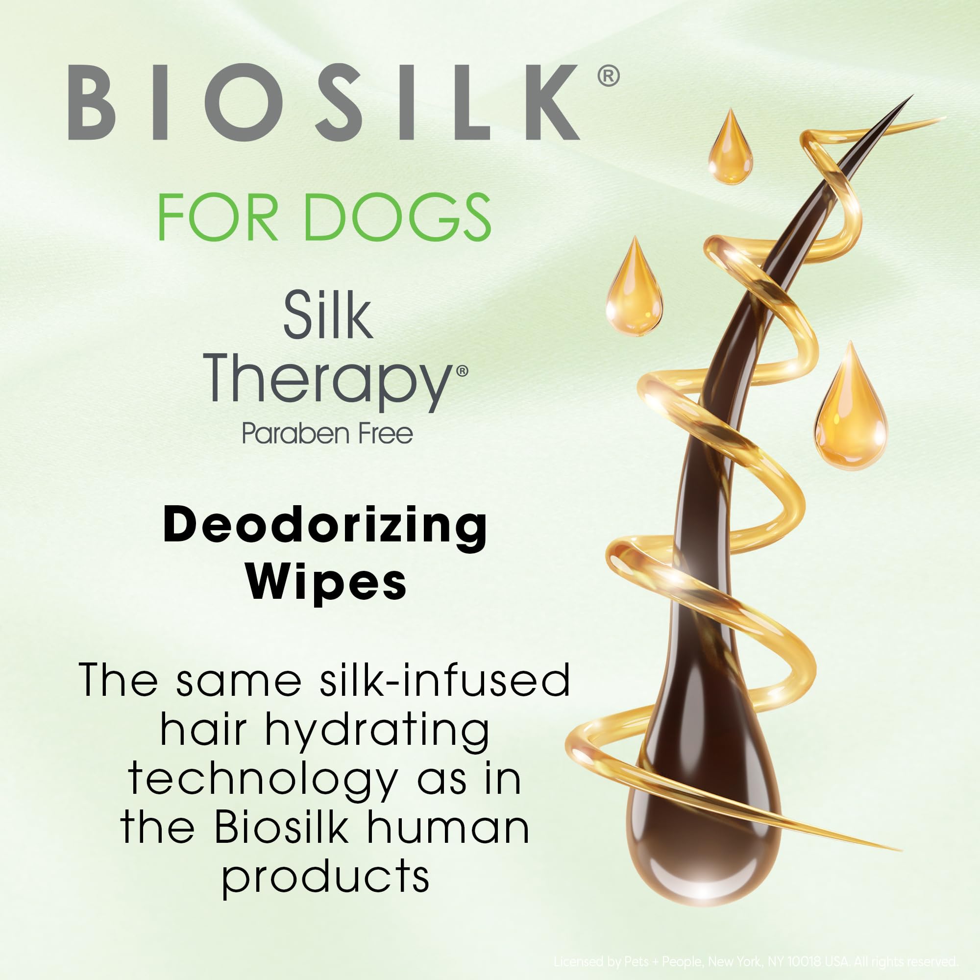 BioSilk for Dogs Deodorizing Wipes, Infused with Silk Proteins and Vitamin E - Wipes that Clean, Deodorize Between Baths, pH Balanced, Gentle Natural Formula, 100 Count