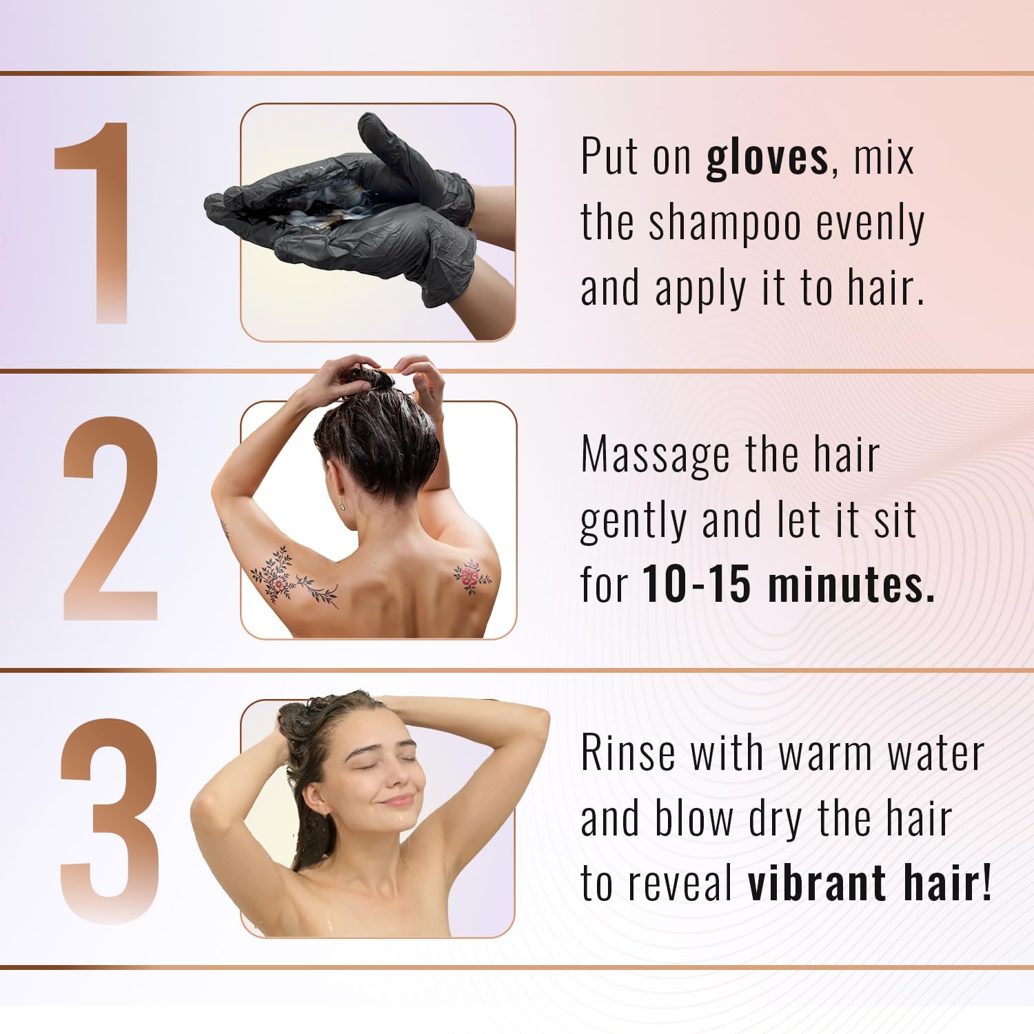 White Smoke Herbishh Natural Hair Dye Shampoo with Argan Mask - Long-Lasting Color for Gray Hair - Travel Size, 10+1 Pack, Ammonia-Free (Black)