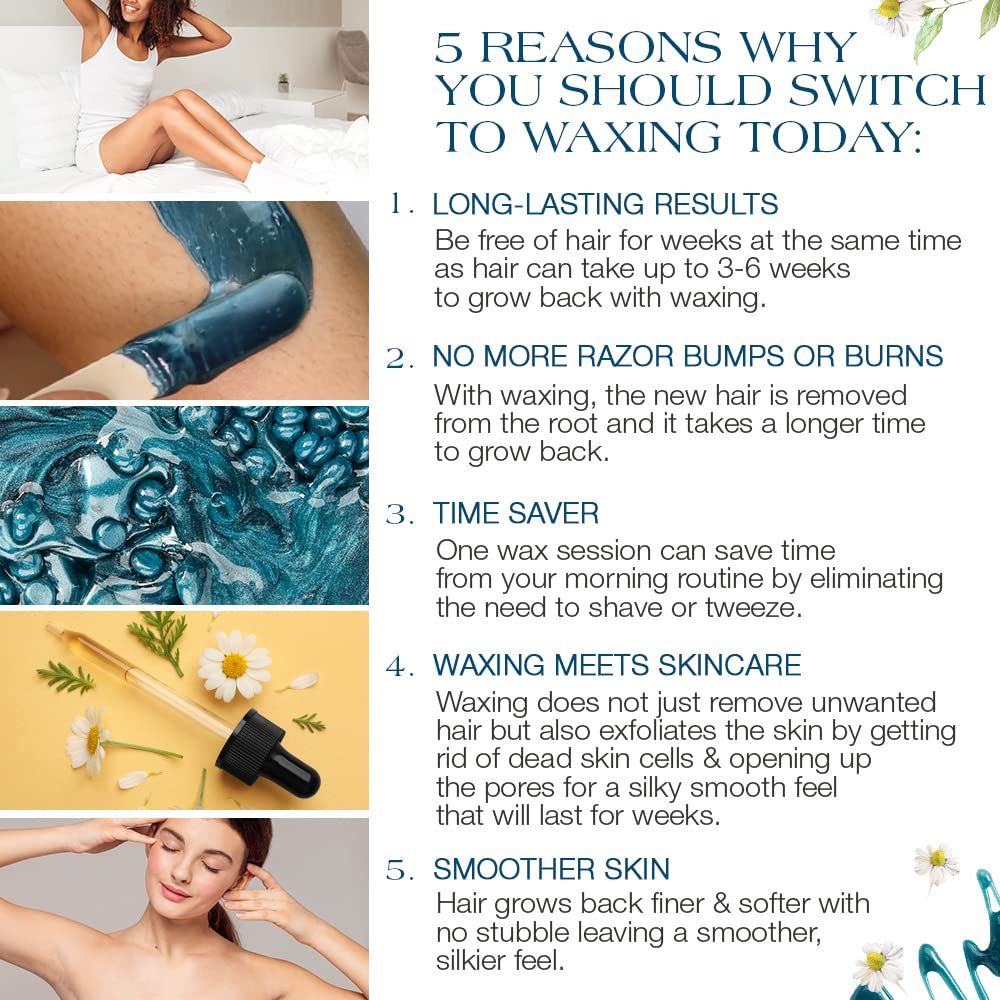 GiGi 硬蜡珠，舒缓蓝宝石脱毛蜡，适合敏感肌肤，14 盎司