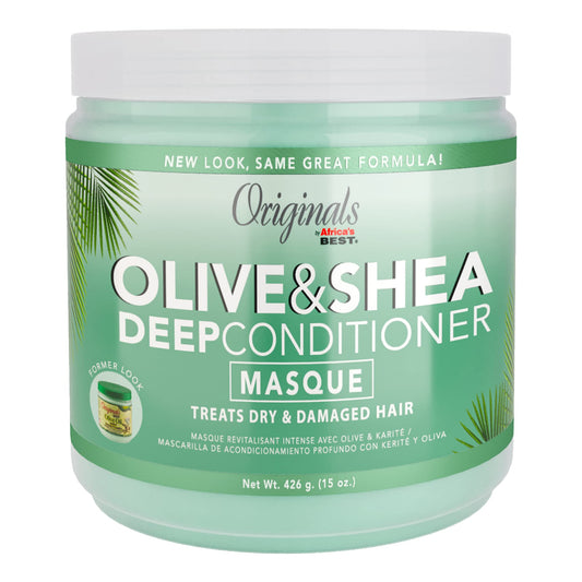 Gray Originals by Africa's Best Olive Oil Deep Conditioner Treatment, For Weak Damaged Hair, Provides Conditioning & Moisturizing For All Hair Types, 15 oz