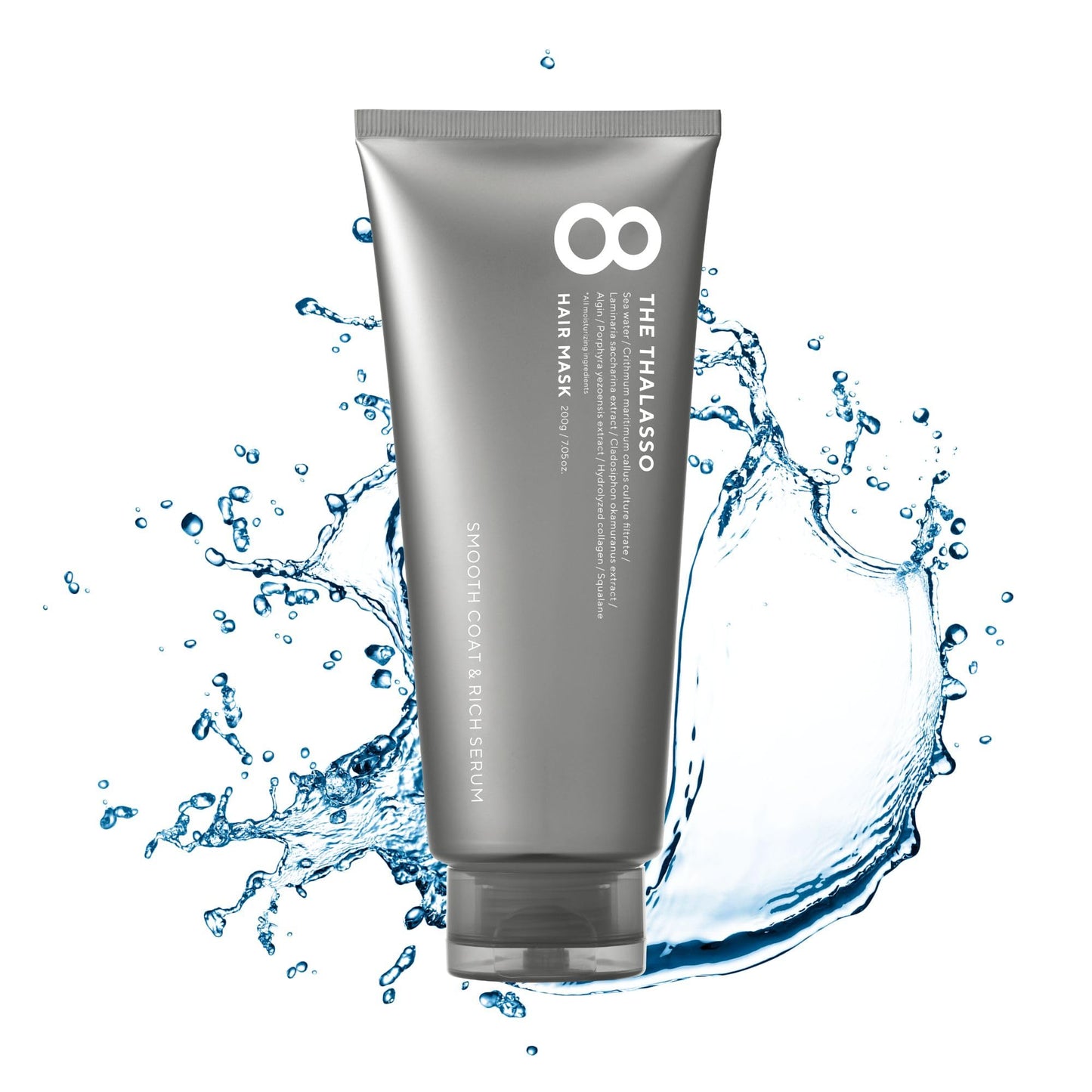 8 THE THALASSO Smooth Series: Normal to Oily Hair Treatment Mask, UniqueThalasso Stem Cells with Deep Sea Water & Marine Collagen, Moisturizing & Smoothing, 200g/7.056 fl oz