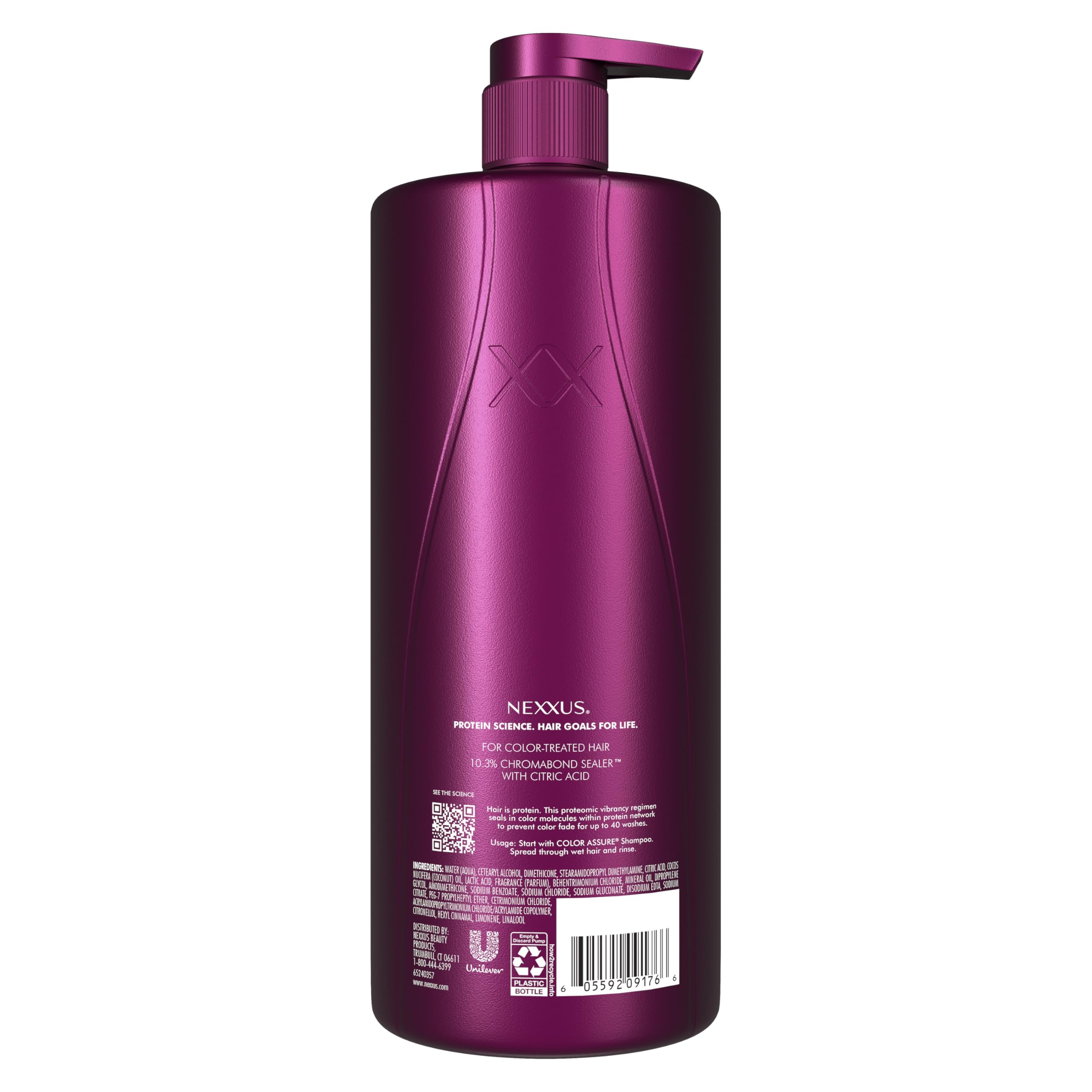 Nexxus Color Assure Conditioner for Vibrancy for Color Treated Hair Powered by Chromabond Sealer with Citric Acid 33.8 oz