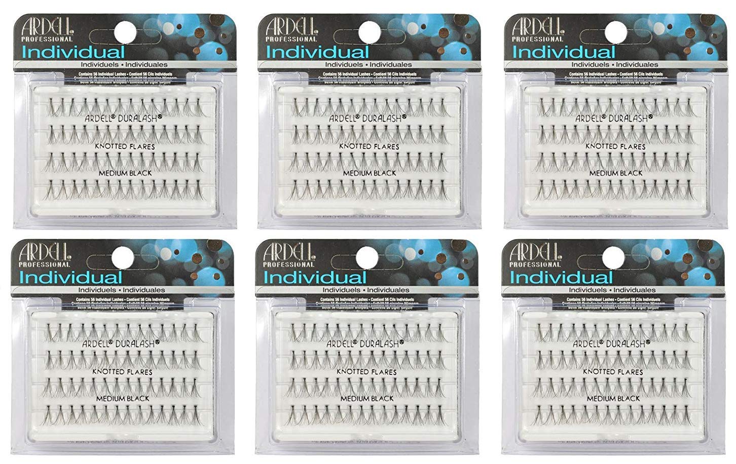 (6 PACK) Ardell Duralash Knotted Flares Medium Black